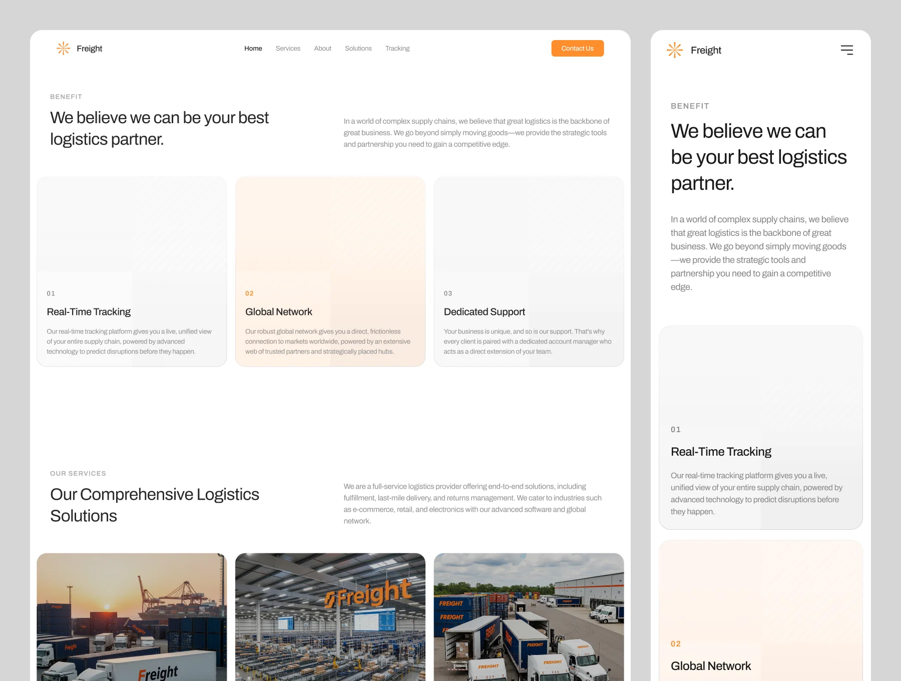 Freight - Shipping & Logistic Landing Page UI Kit 3