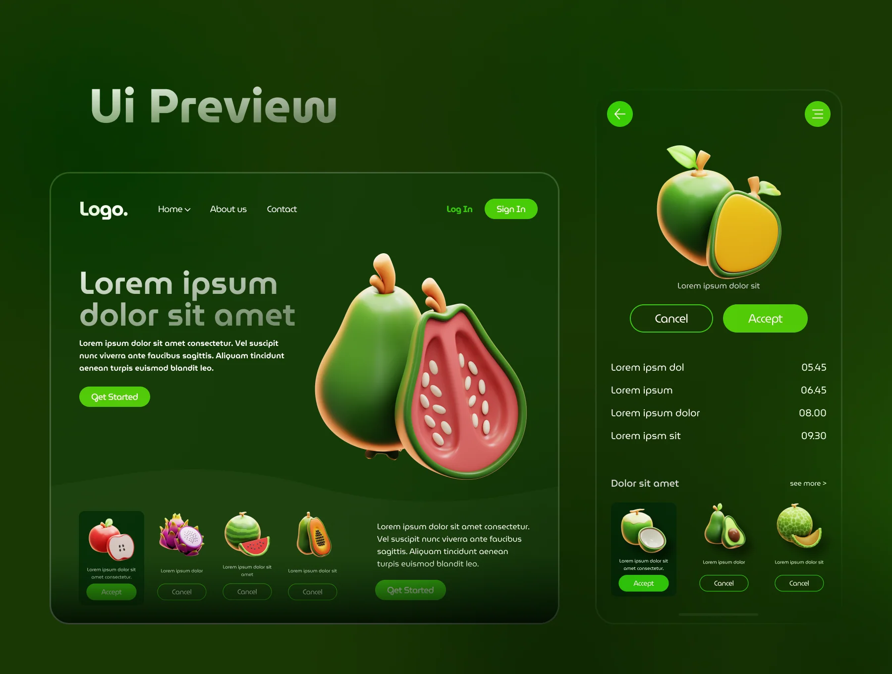 Fresh Fruit 3D Icon Set 5