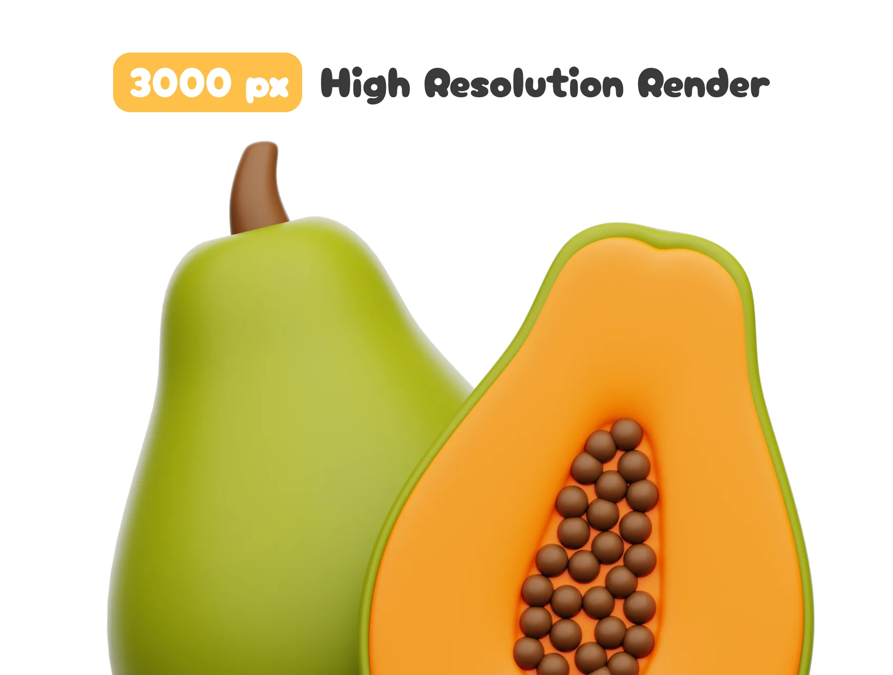 Fresh Fruit 3D Icons Set 2