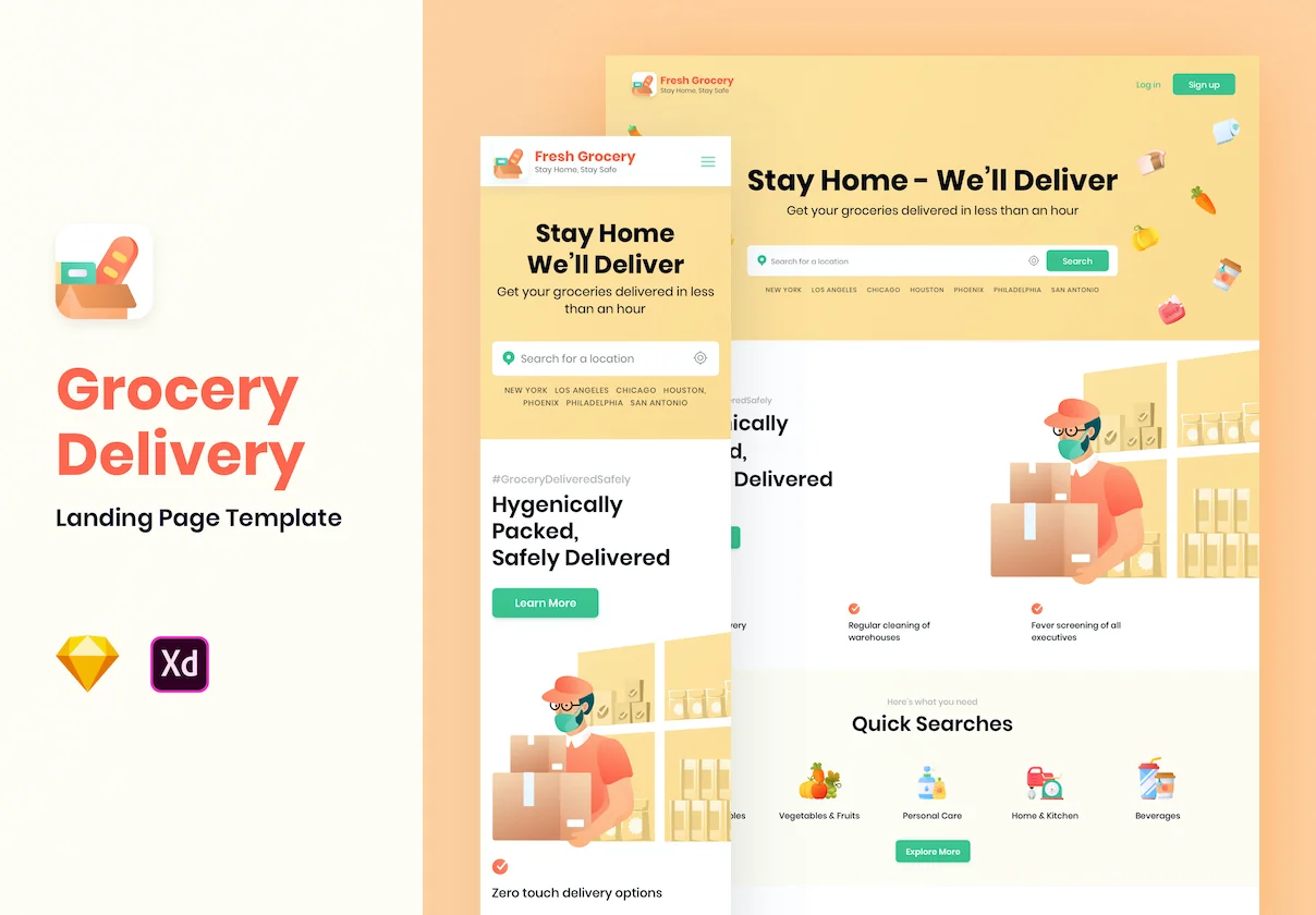 Fresh Grocery - Landing Page Design Template