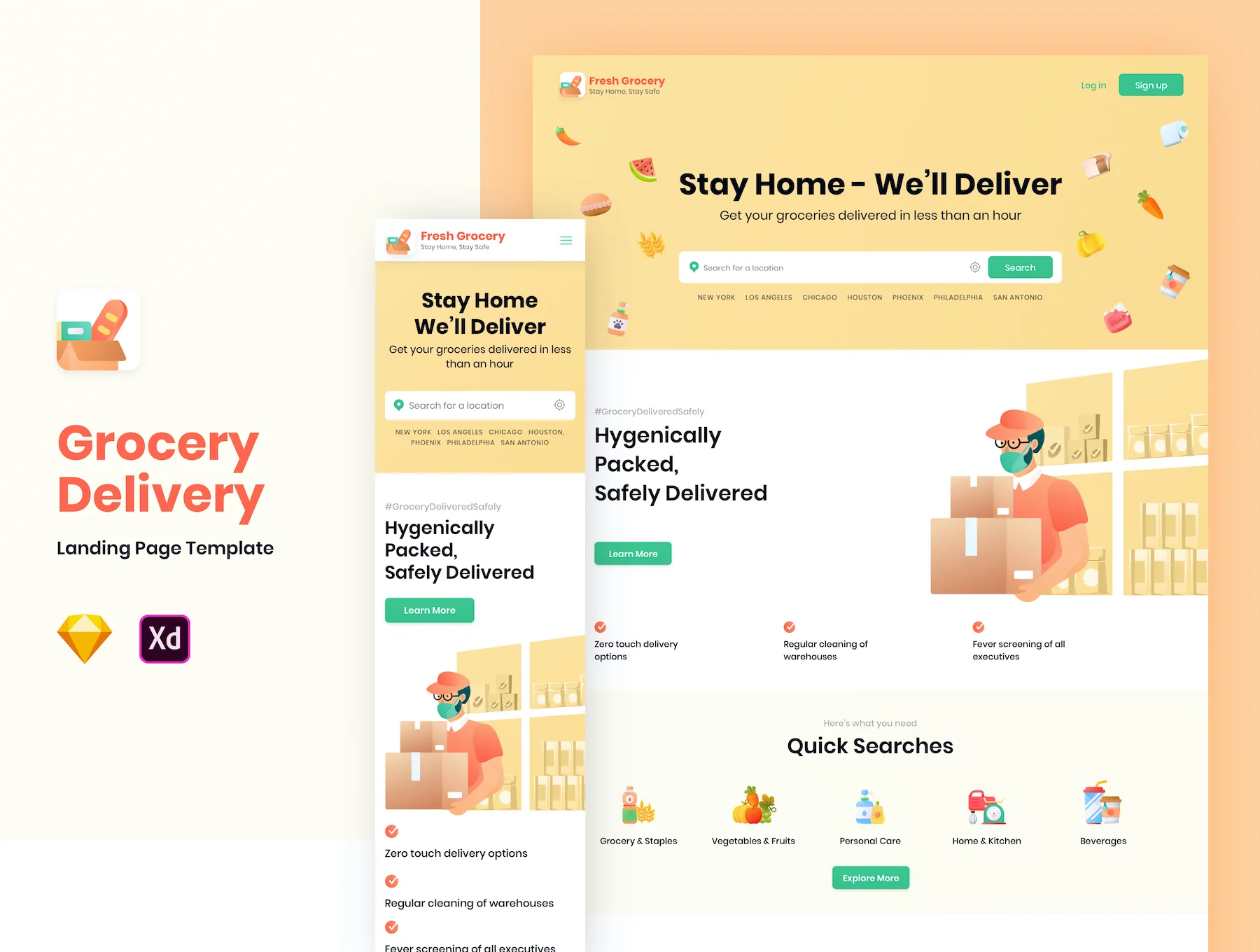 Fresh Grocery - Landing Page Design Template