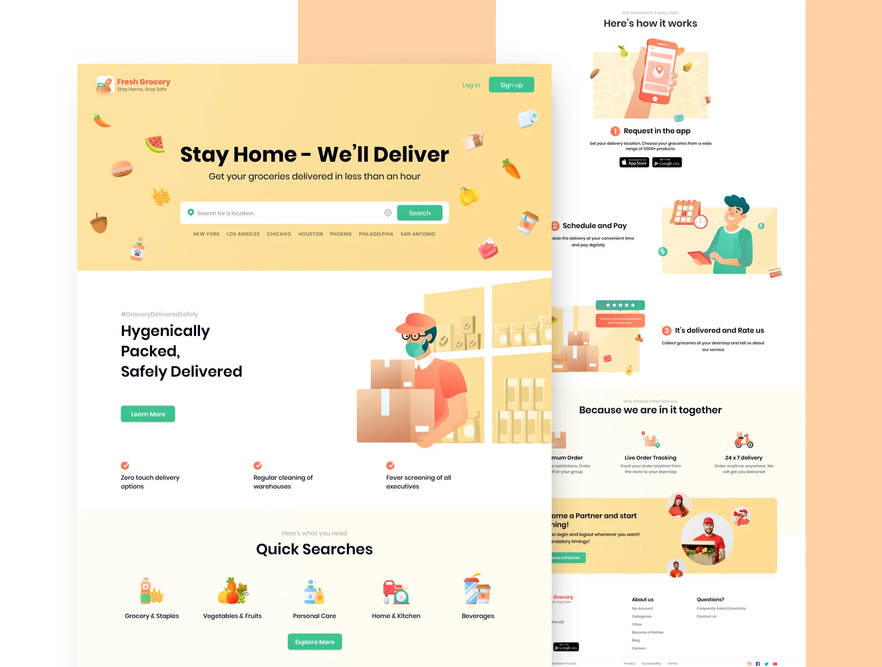 Fresh Grocery - Landing Page Design Template 2