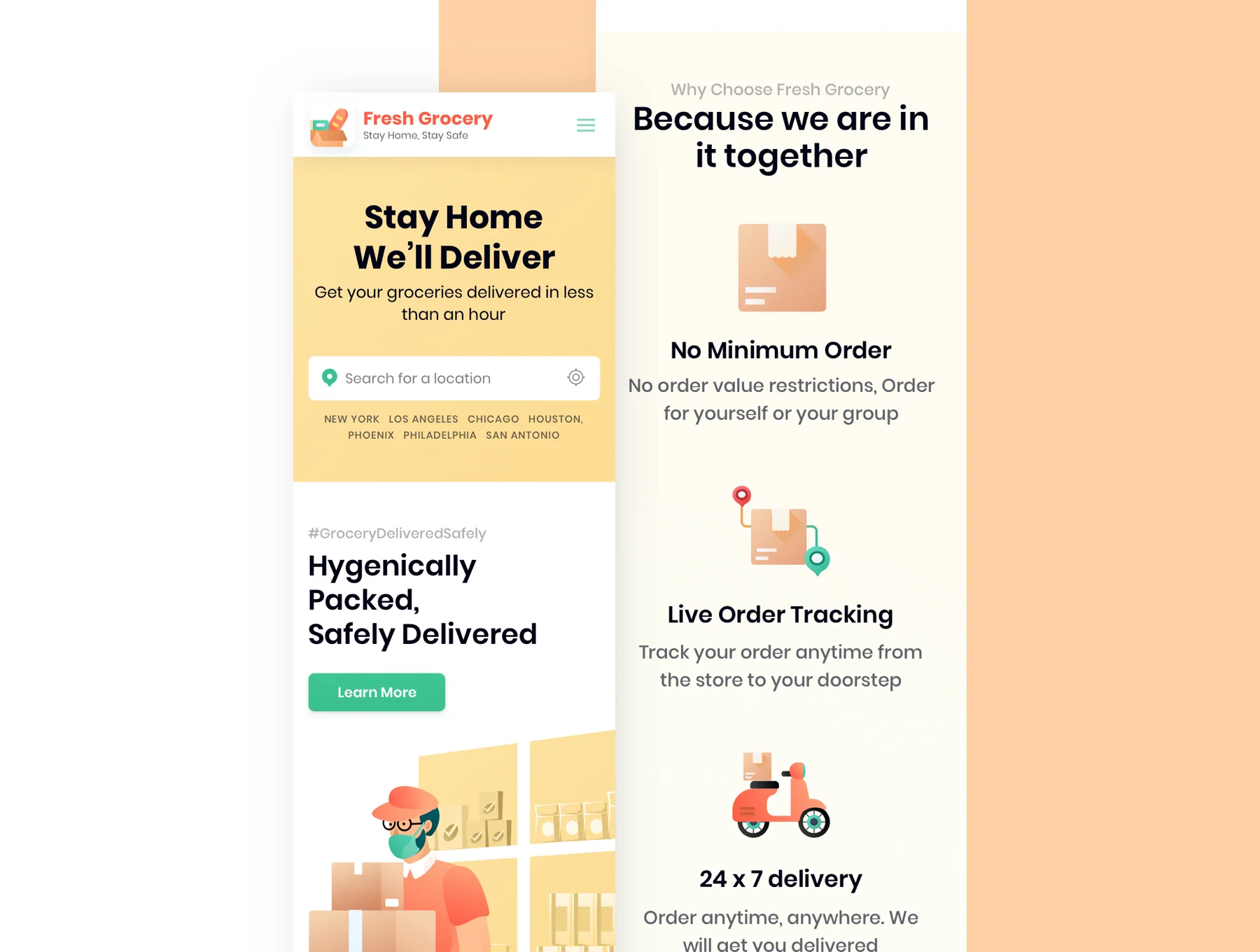 Fresh Grocery - Landing Page Design Template 3