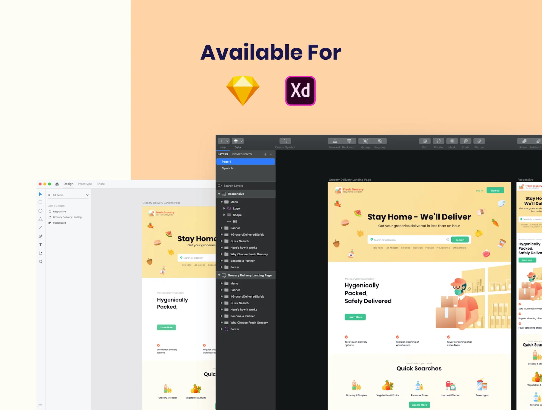 Fresh Grocery - Landing Page Design Template 4