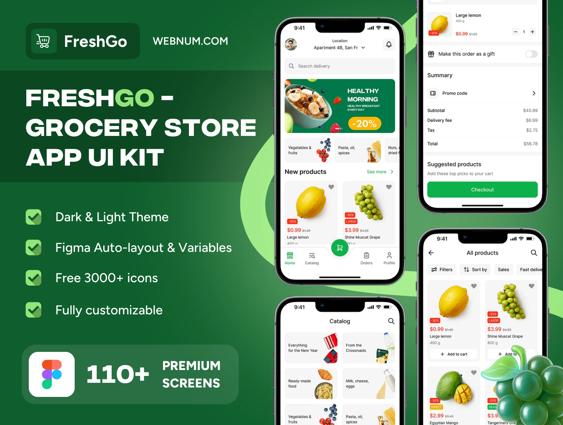 FreshGo - Grocery Store App UI Kit