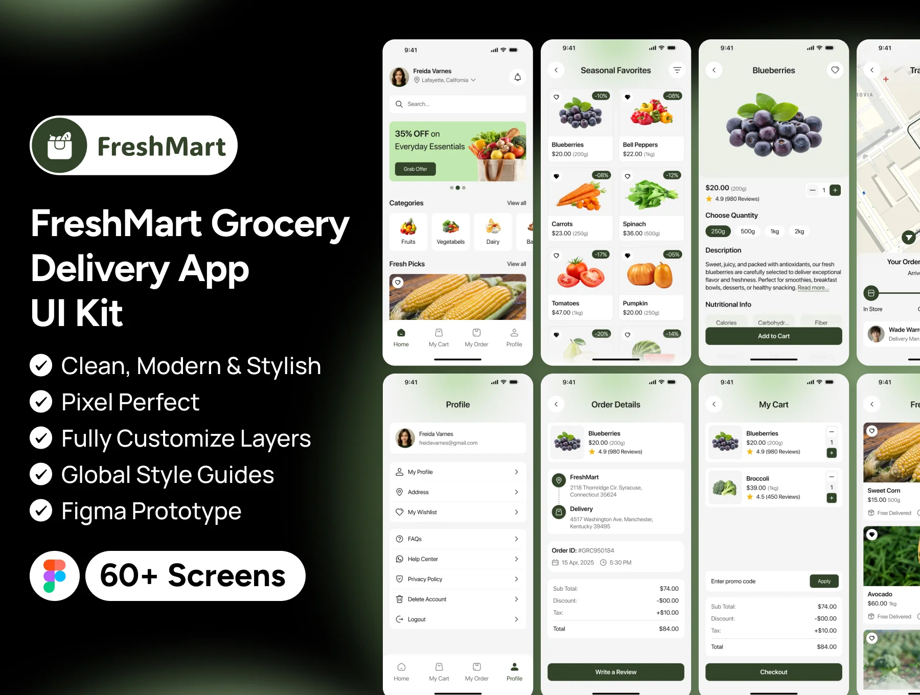 FreshMart - Grocery Delivery App UI Kit