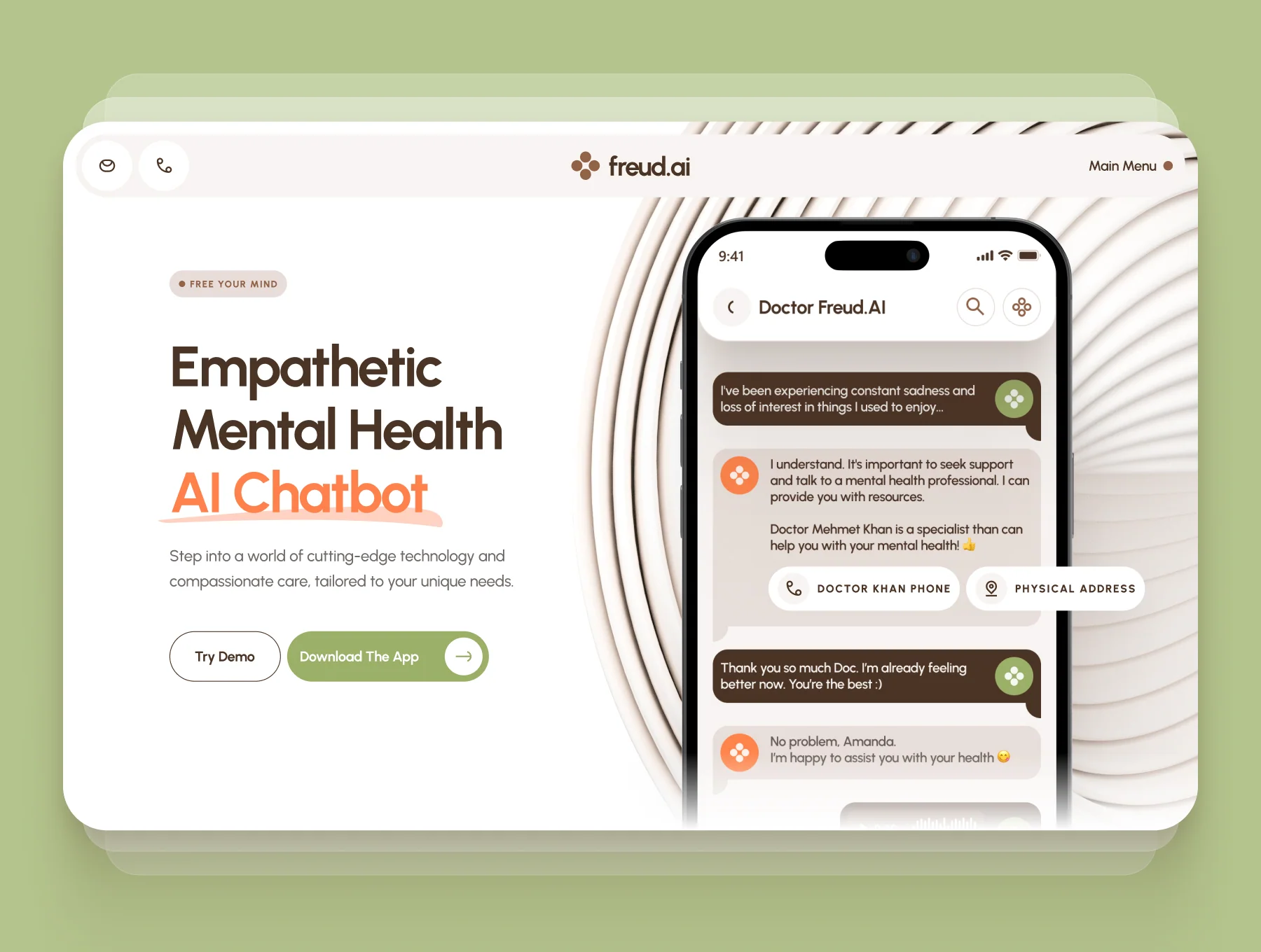 freud: AI Mental Health Companion Website 3