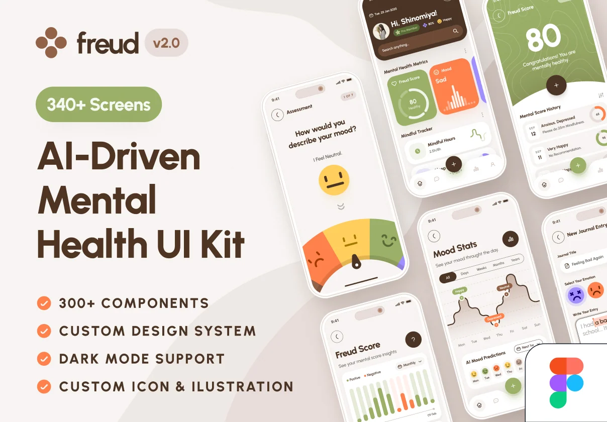 freud UI Kit: AI Mental Health App