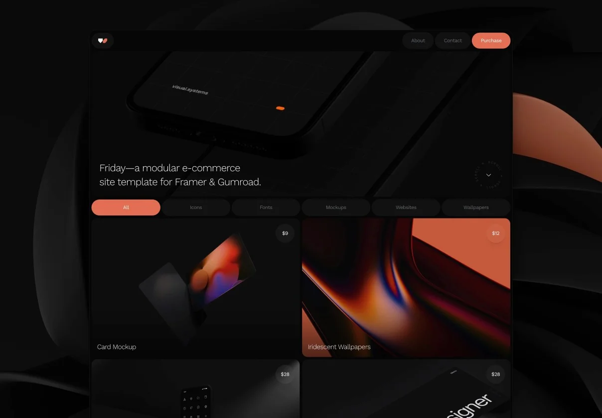 Friday — Framer Shop Template