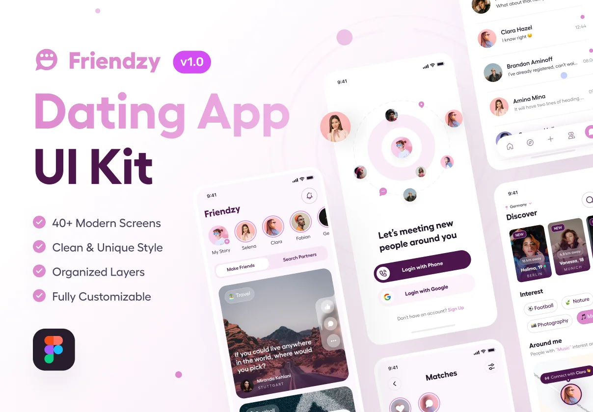 Friendzy - Dating App UI Kit