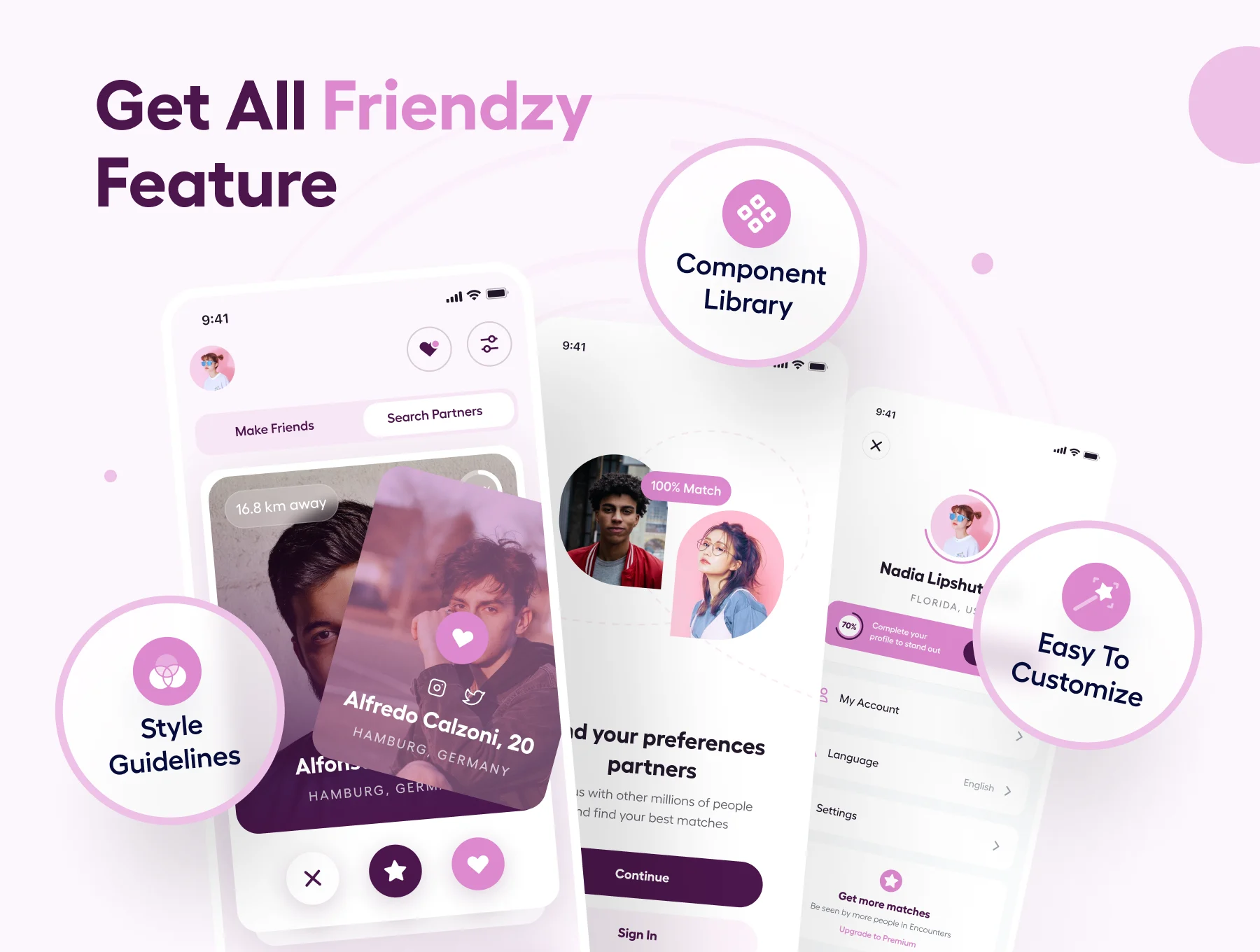 Friendzy - Dating App UI Kit 2