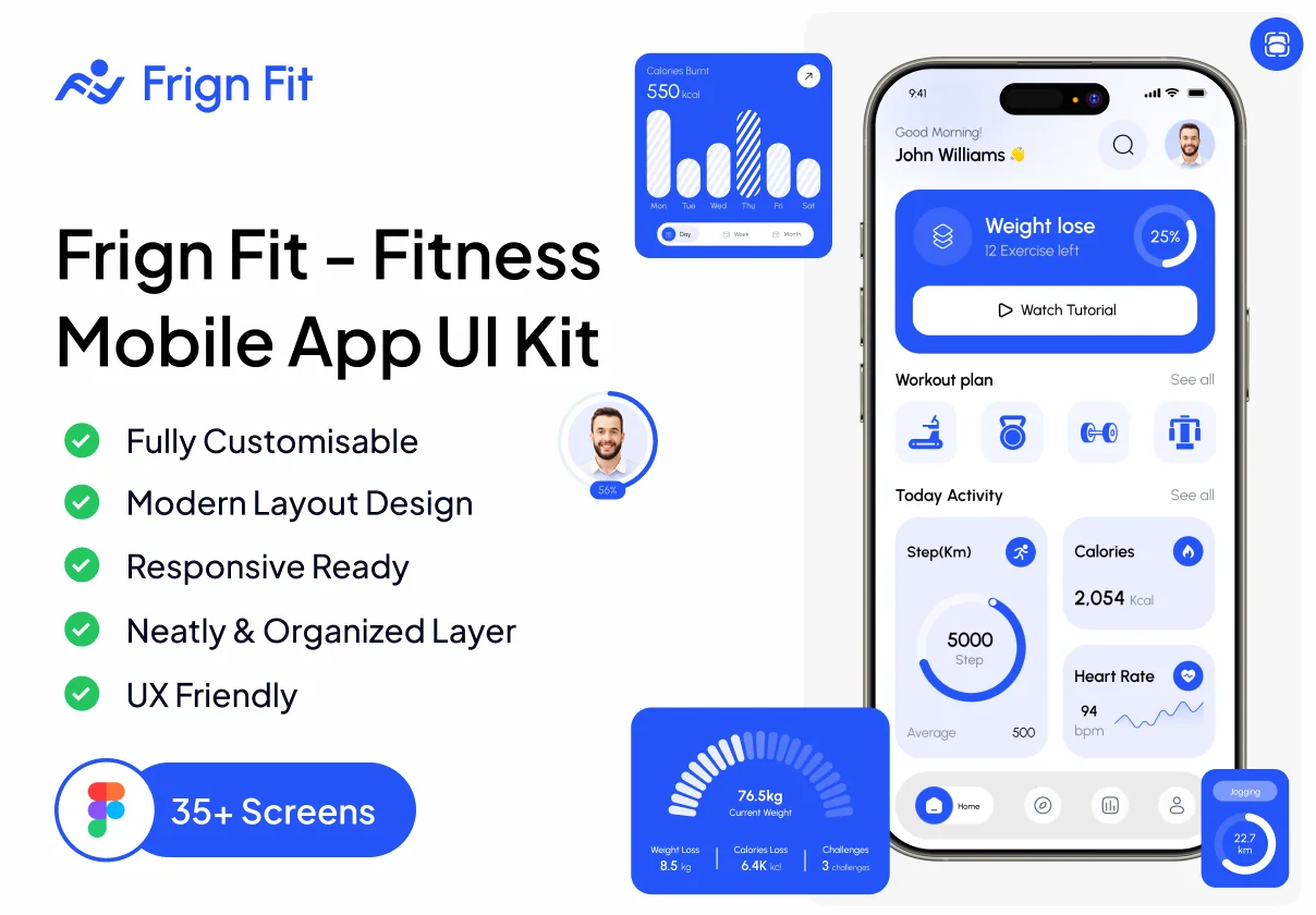 Frign Fit - Fitness App UI Kit