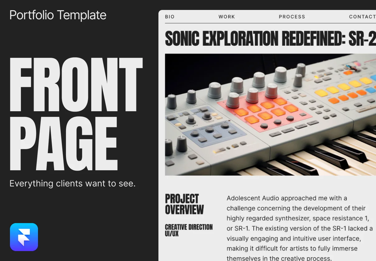 Front Page - Portfolio Website Framer  Template