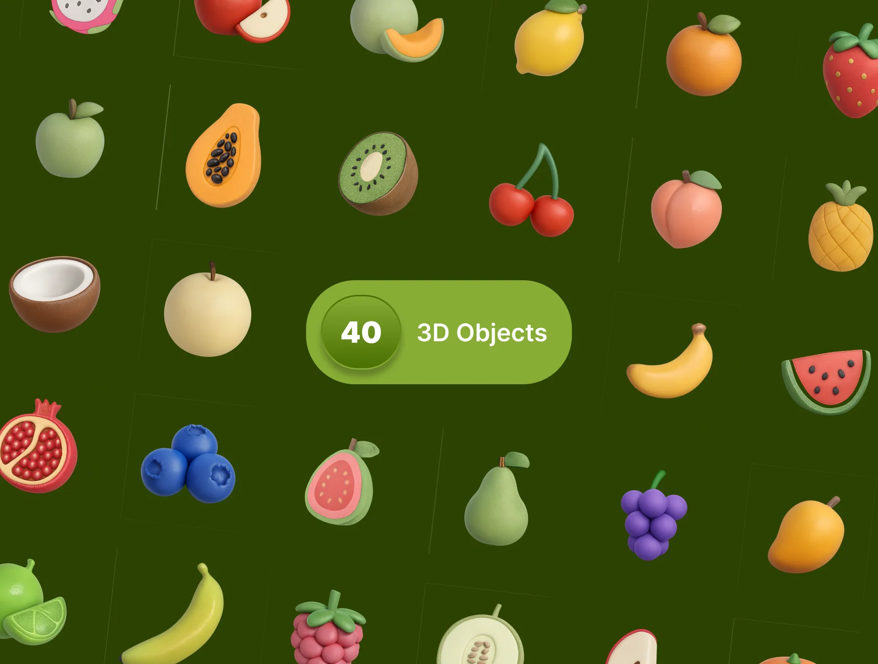 Fruit 3D Icons Pack 6