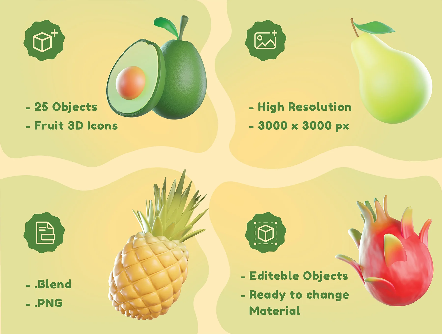 Fruit 3D Icons 2
