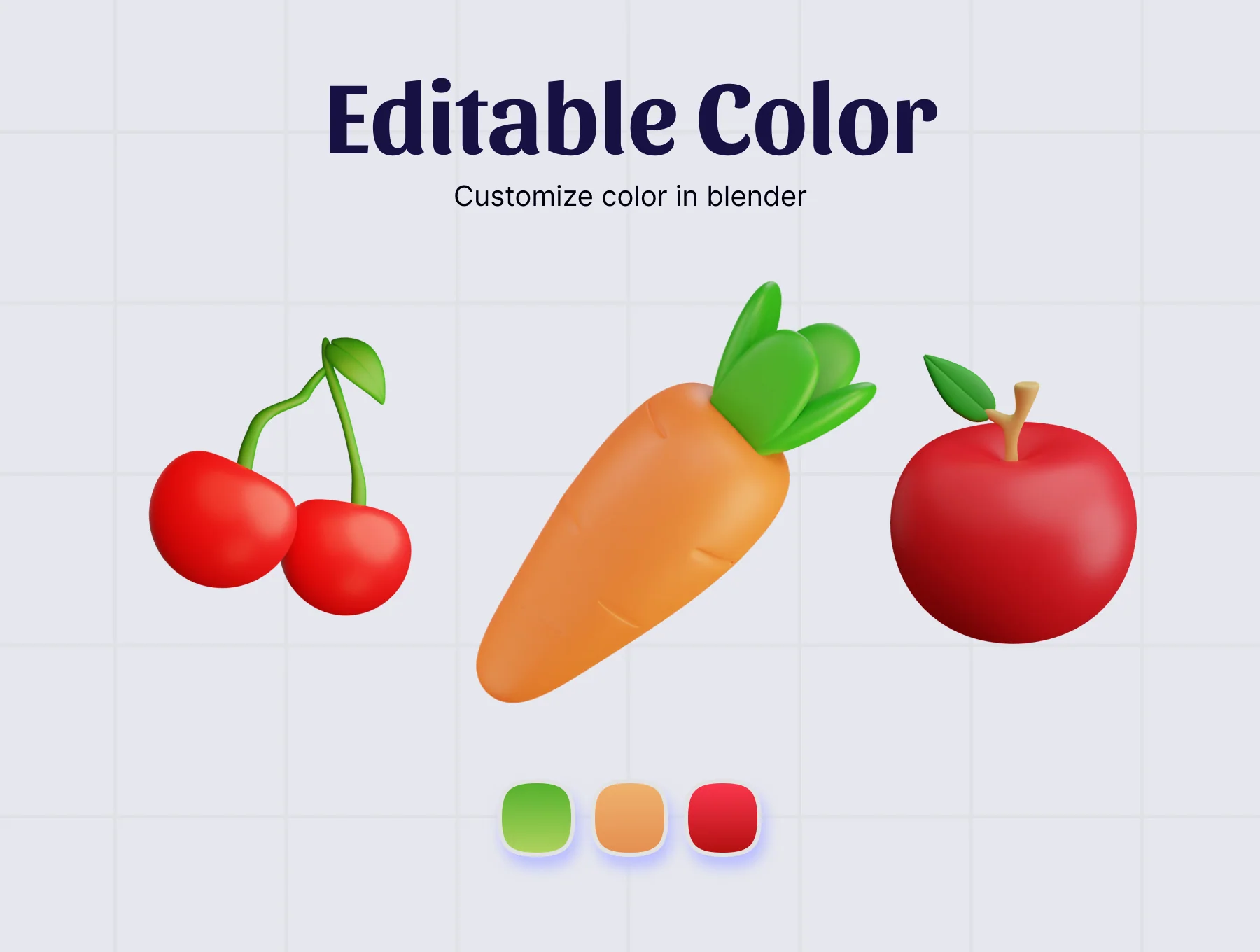 Fruit and Vegetable 3D Icon 3