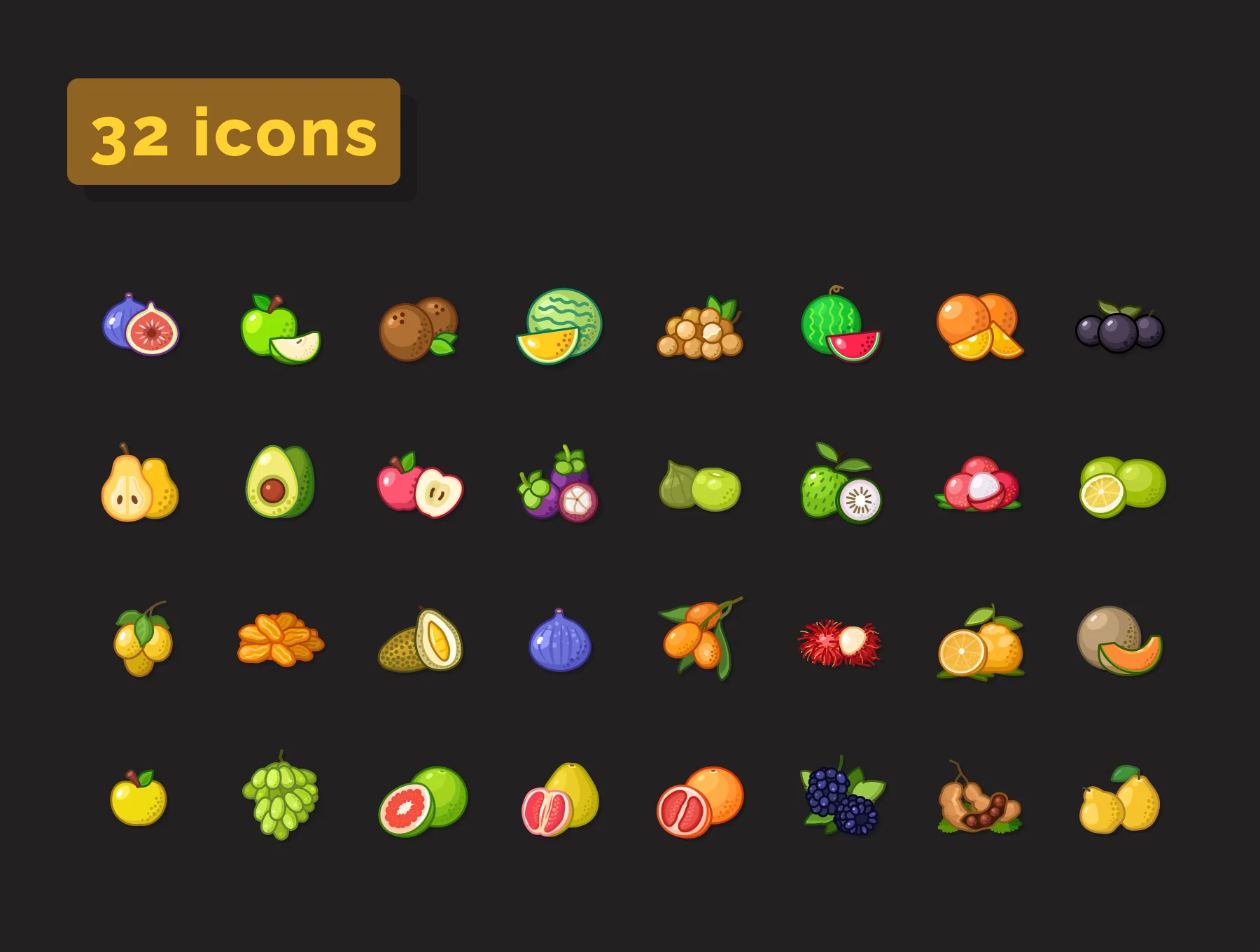 Fruit icons set - part II 3