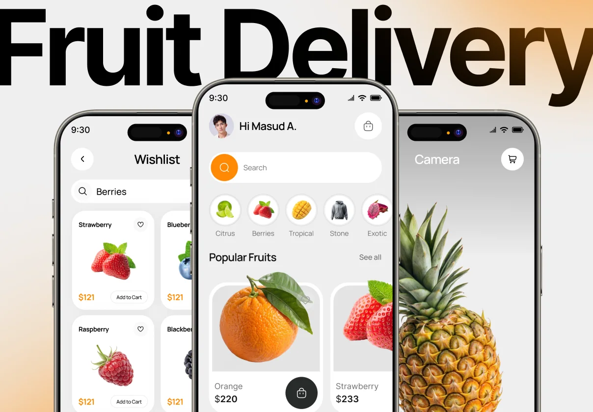 Fruitopia - Fresh Fruit Delivery App UI Kit