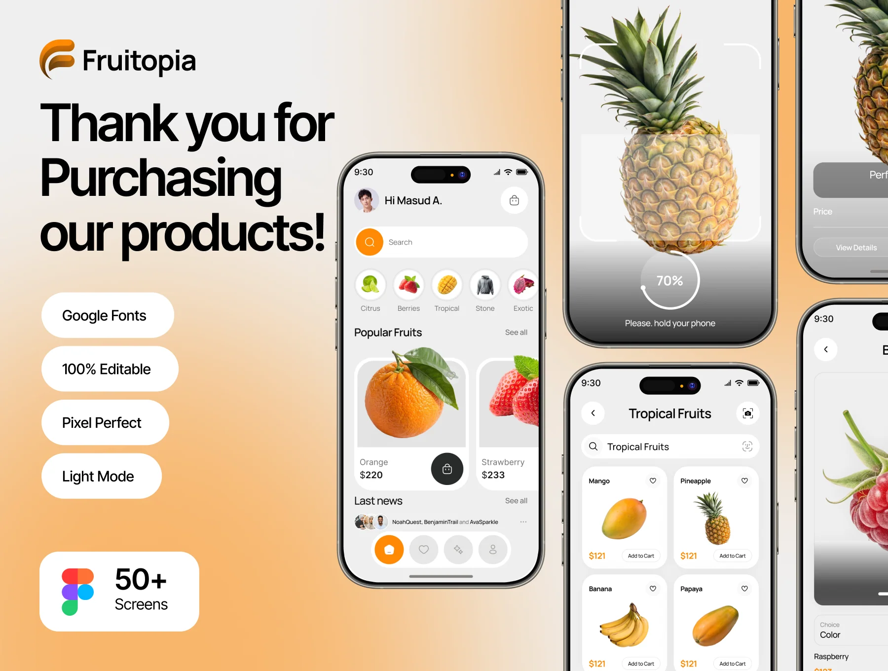 Fruitopia - Fresh Fruit Delivery App UI Kit 6