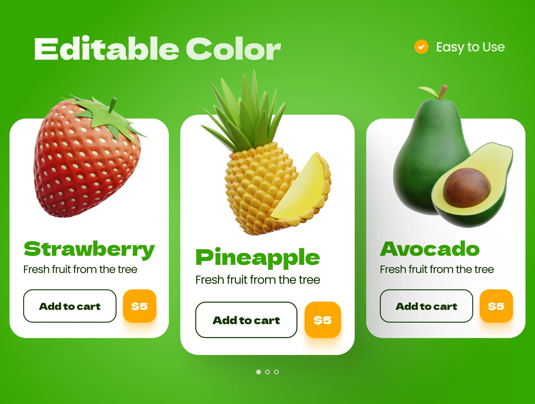 Fruits 3D Icon Illustrations 3