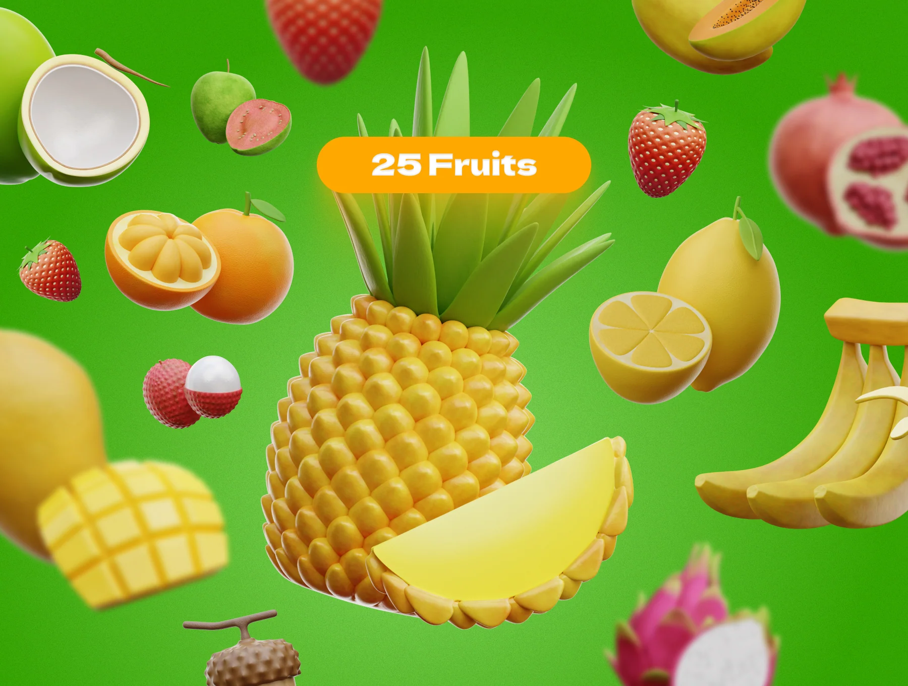 Fruits 3D Icon Illustrations 6
