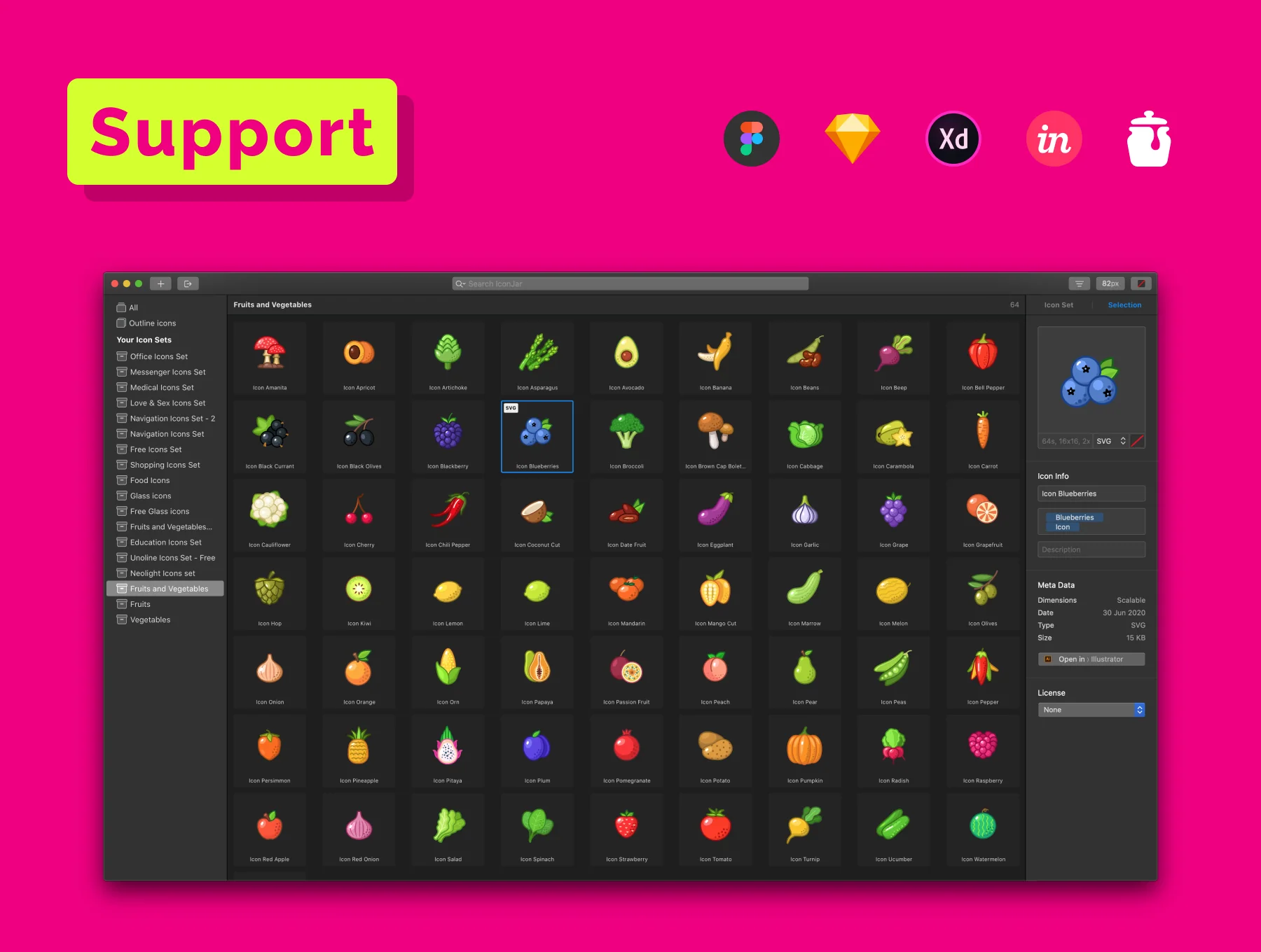 Fruits & Vegetables Icons Set 5