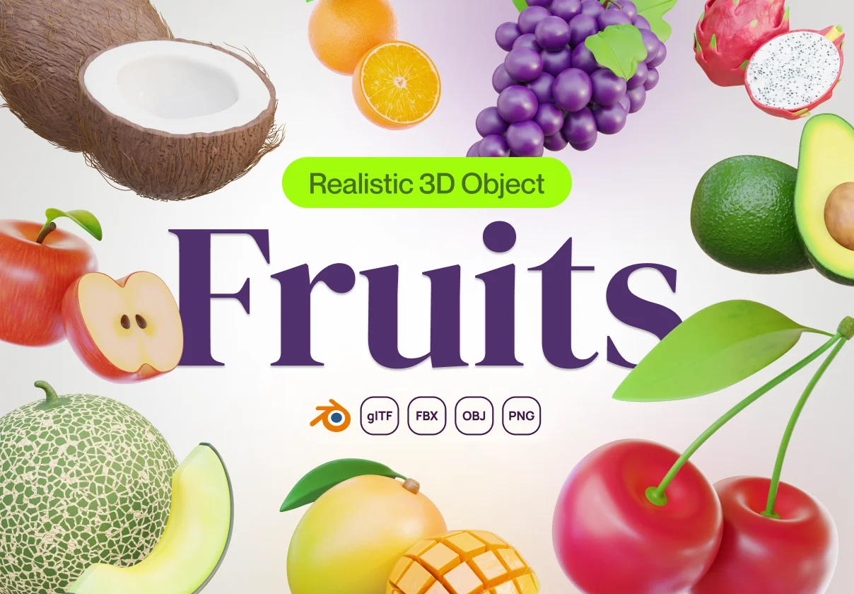 Fruity - Fruit 3D Icon Set