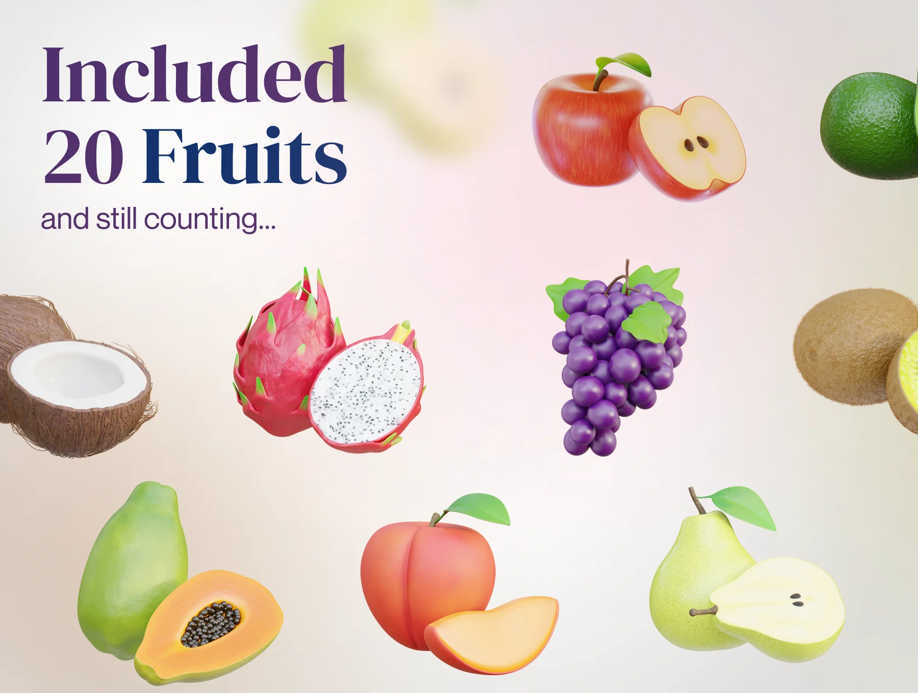 Fruity - Fruit 3D Icon Set 7