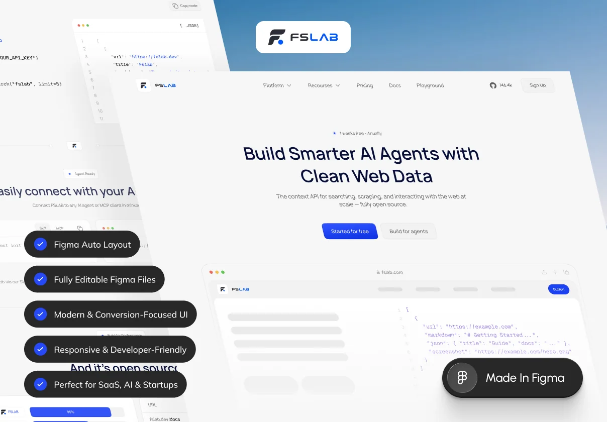 FSLAB - AI Web Intelligence Platform UI Kit
