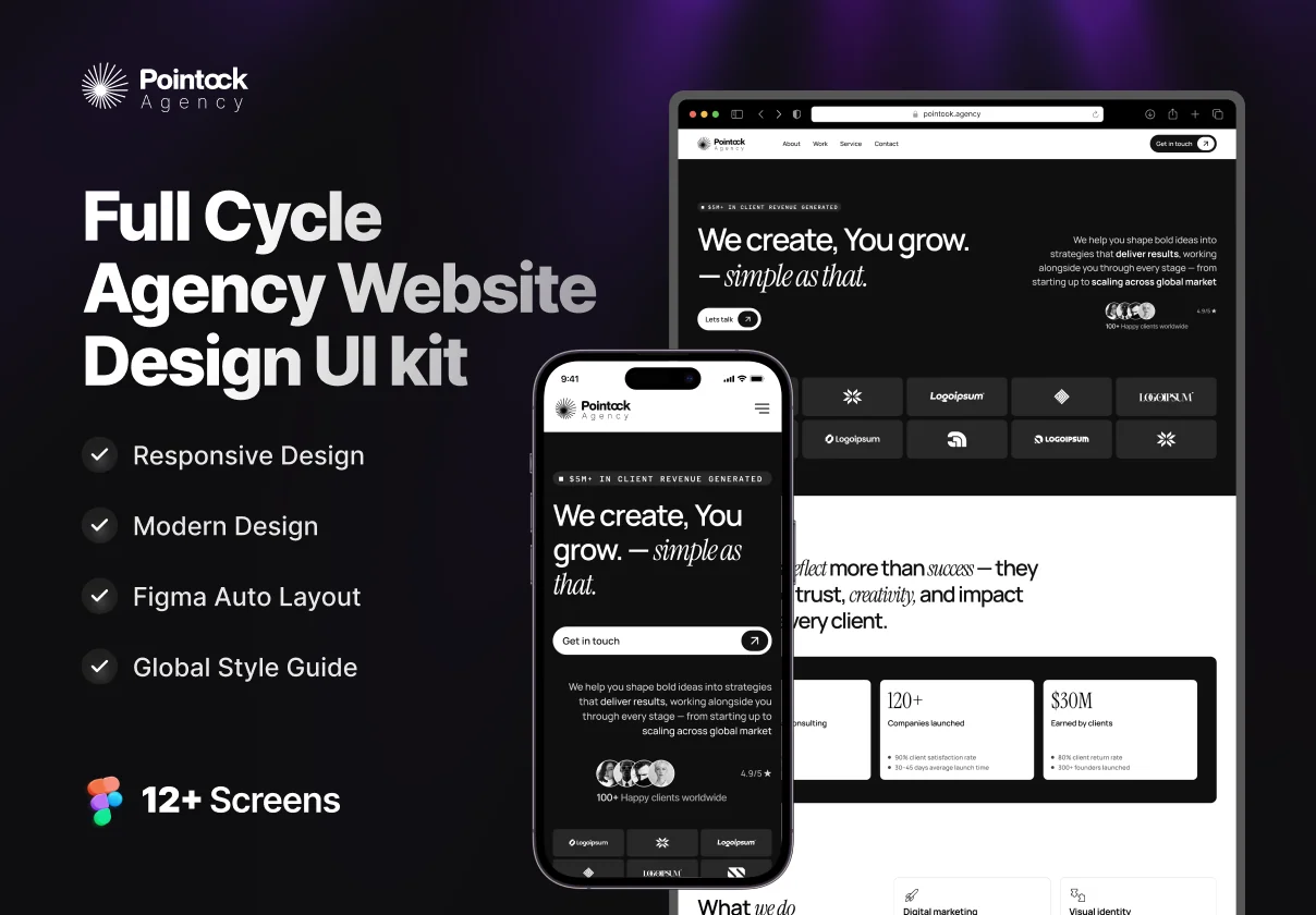 Full Cycle Agency Website Design UI Kit