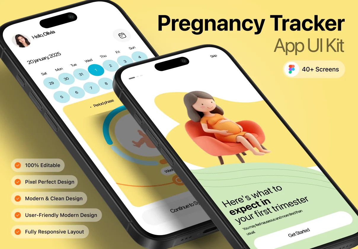 Full Pregnancy Tracker App UI Kit