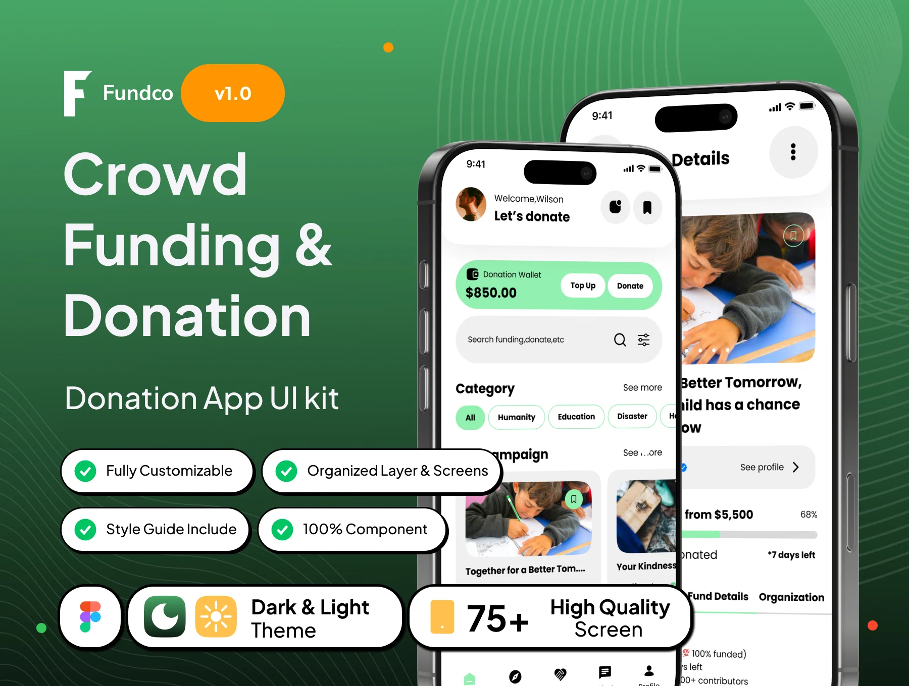 Fundco - Mobile Crowdfunding App Ui Kit