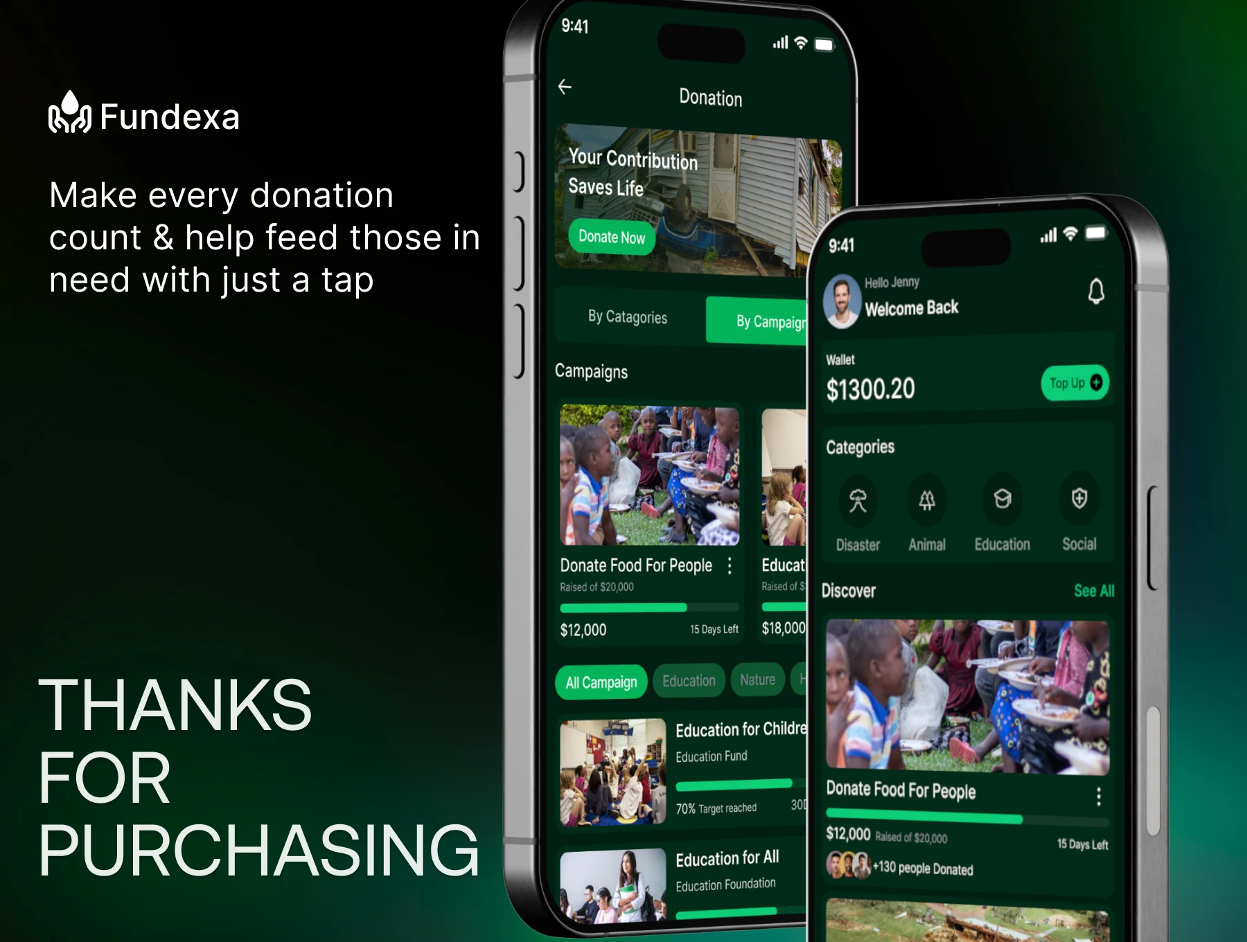 Fundexa – Donation Fundraising Mobile App UI Kit 6