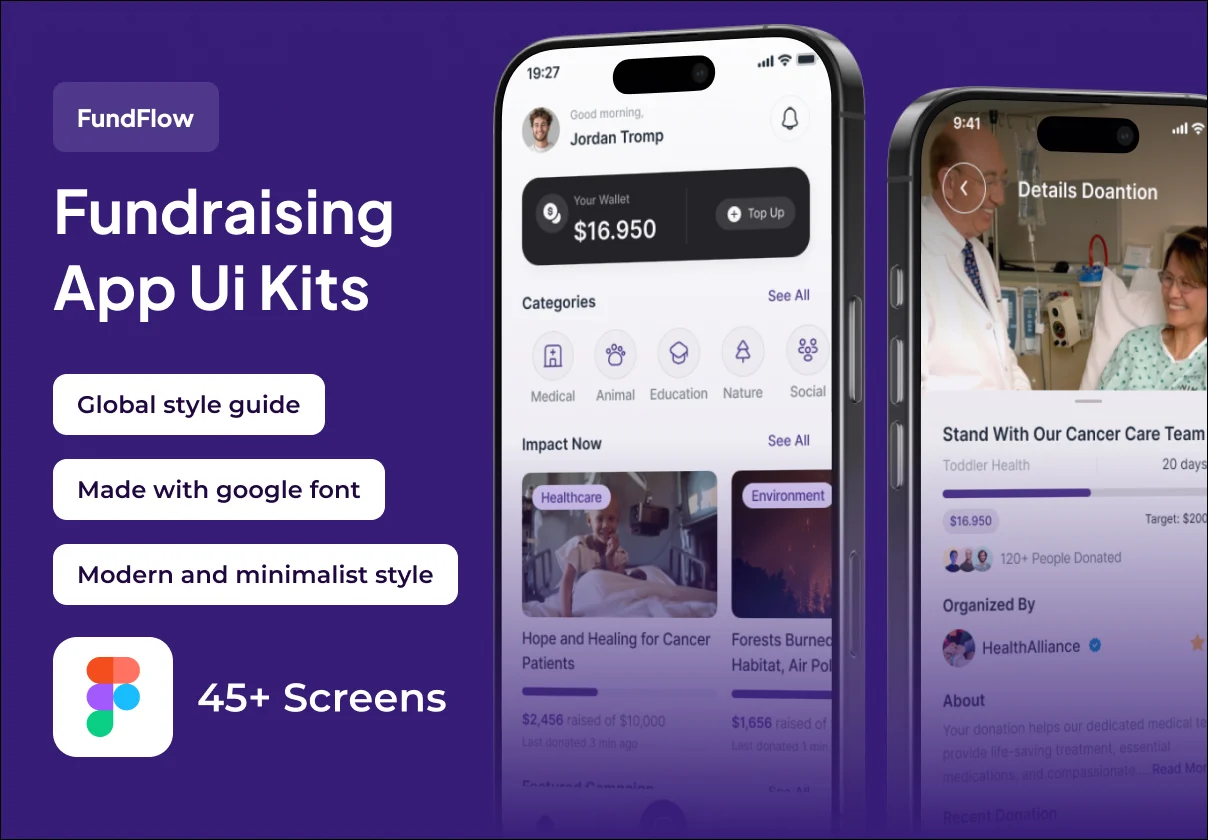 FundFlow - Fundraising Premium UI KIts App