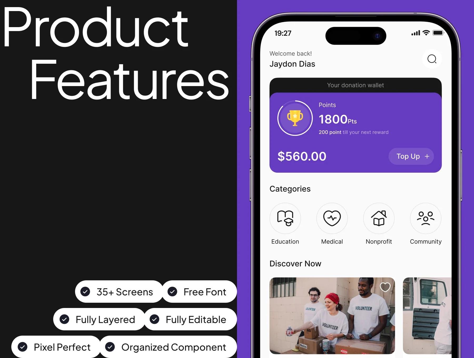 Fundraising App UI Kit