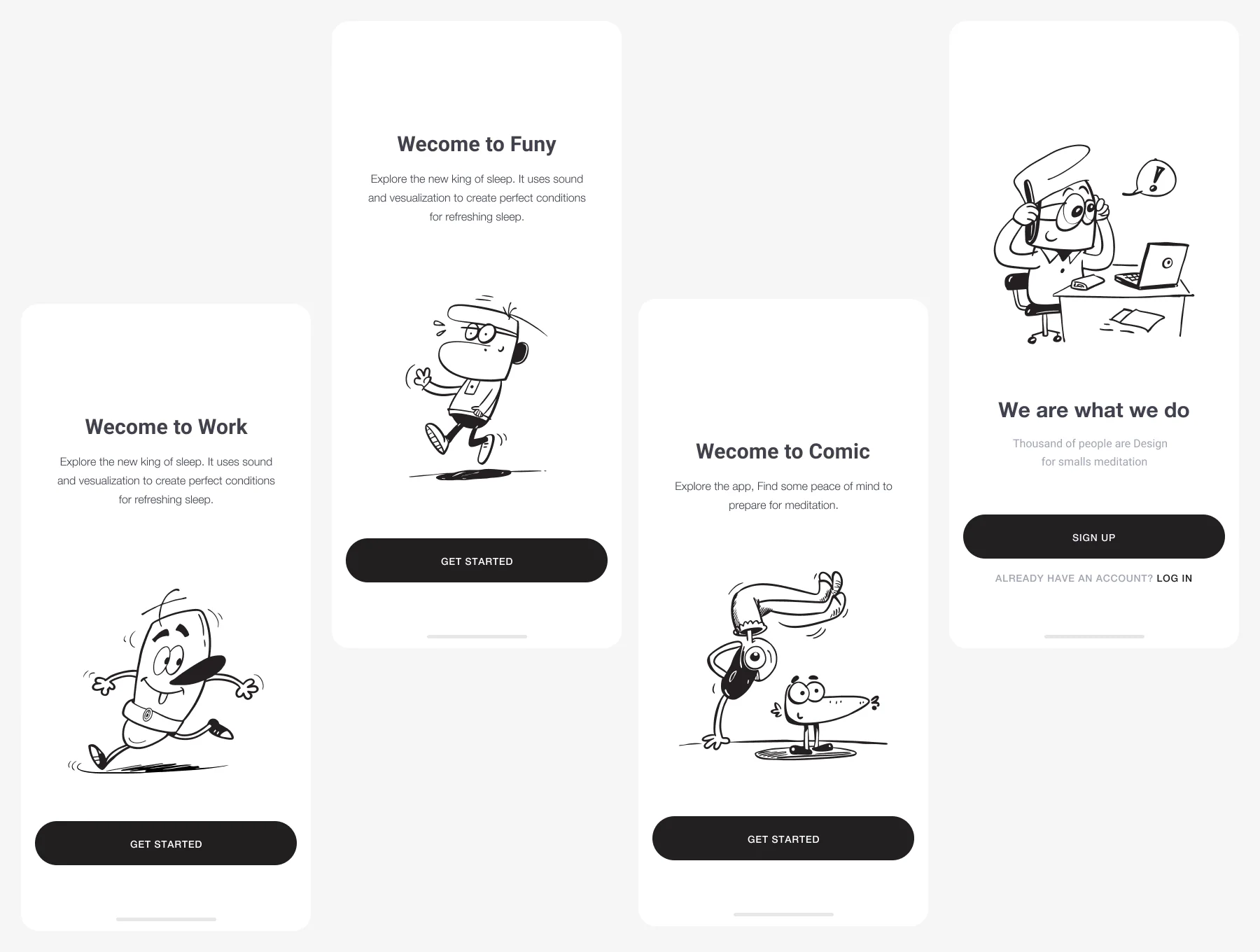 Funny School Doodles Cartoon Characters Pack 4