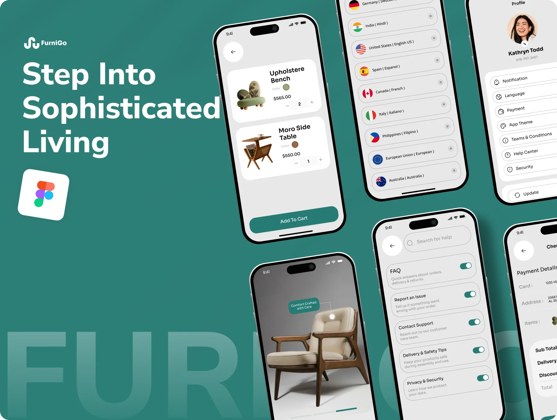 FurniGo - Modern Furniture Store & Interior Design Mobile App UI Kit 9
