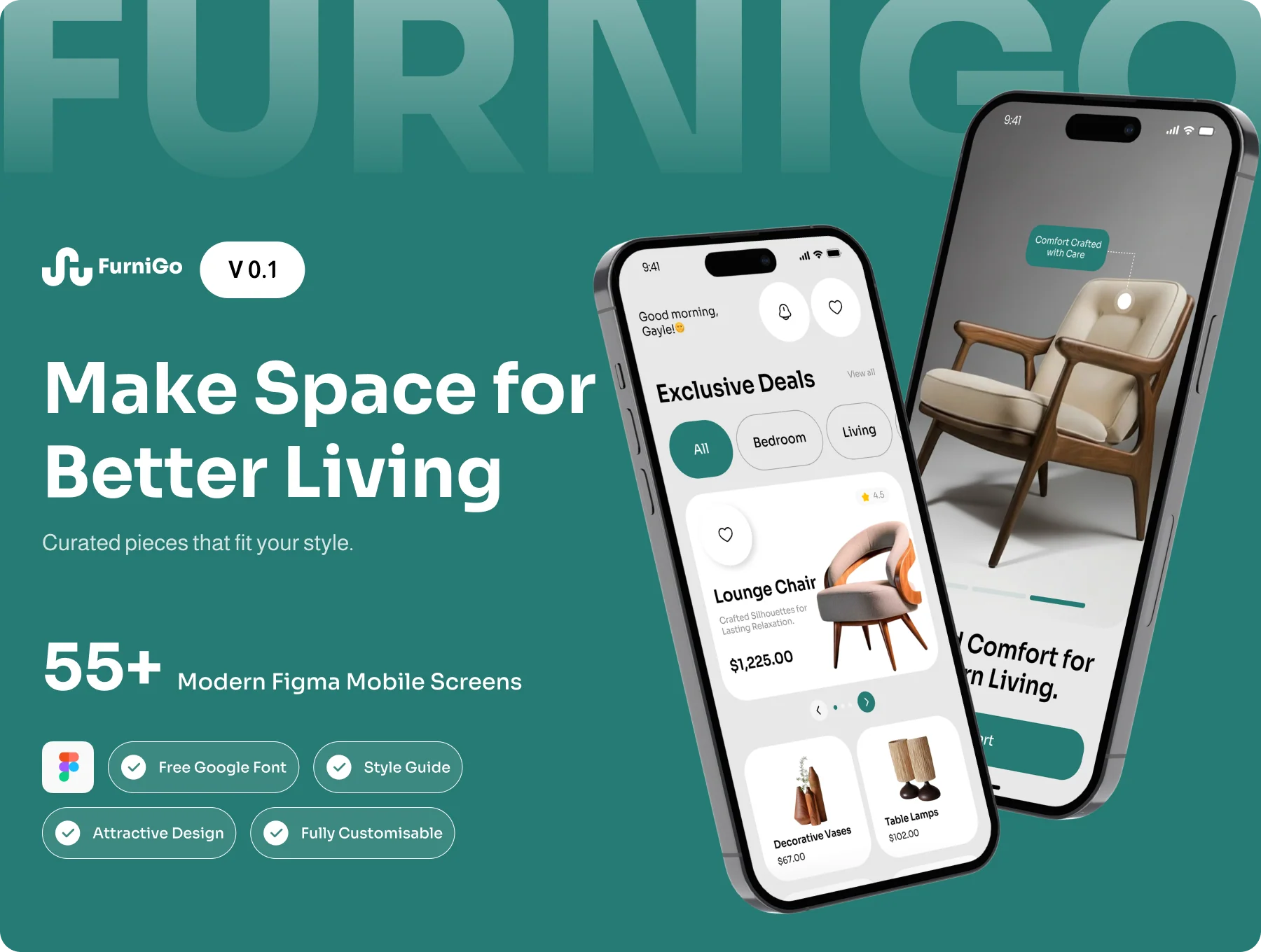 FurniGo - Modern Furniture Store & Interior Design Mobile App UI Kit
