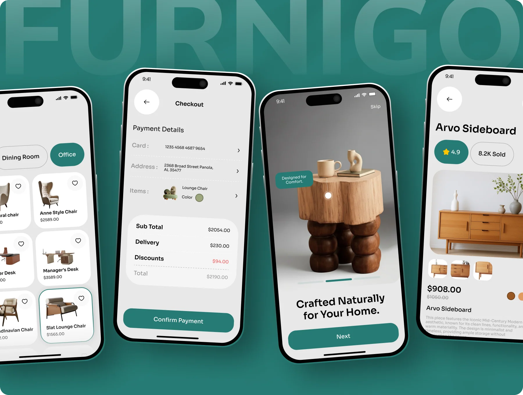 FurniGo - Modern Furniture Store & Interior Design Mobile App UI Kit 8