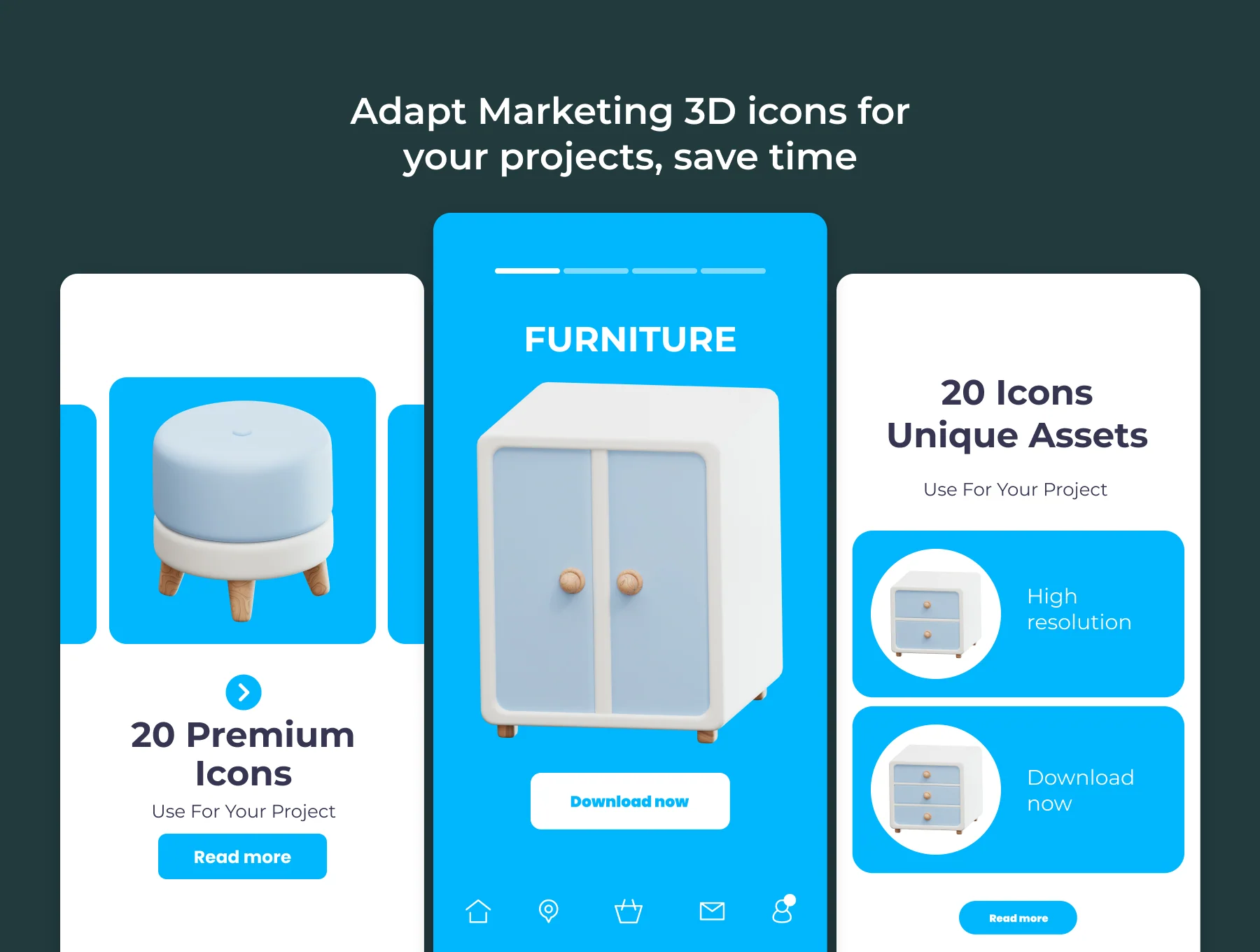Furniture 3D 3D Illustration Pack 3