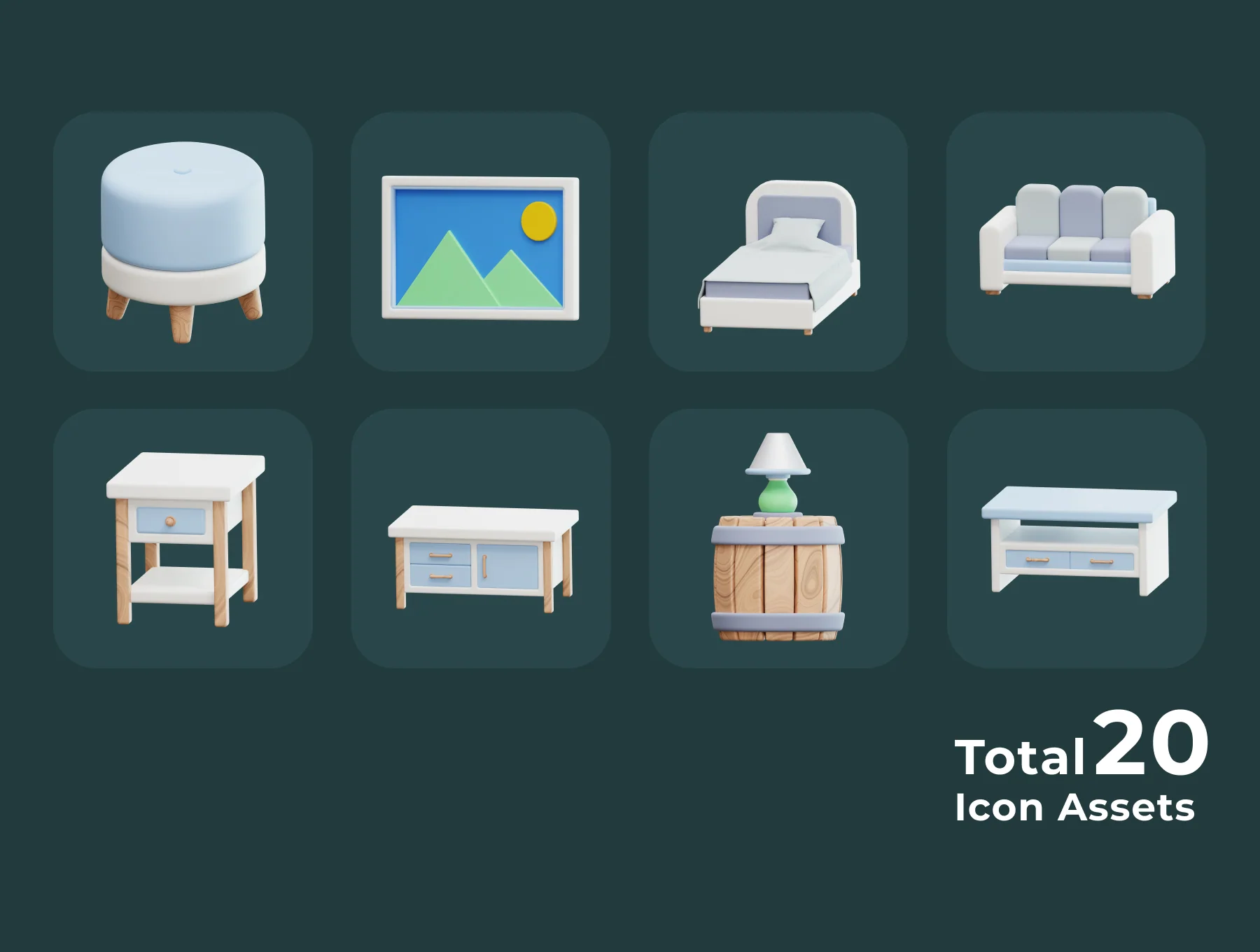 Furniture 3D 3D Illustration Pack 6