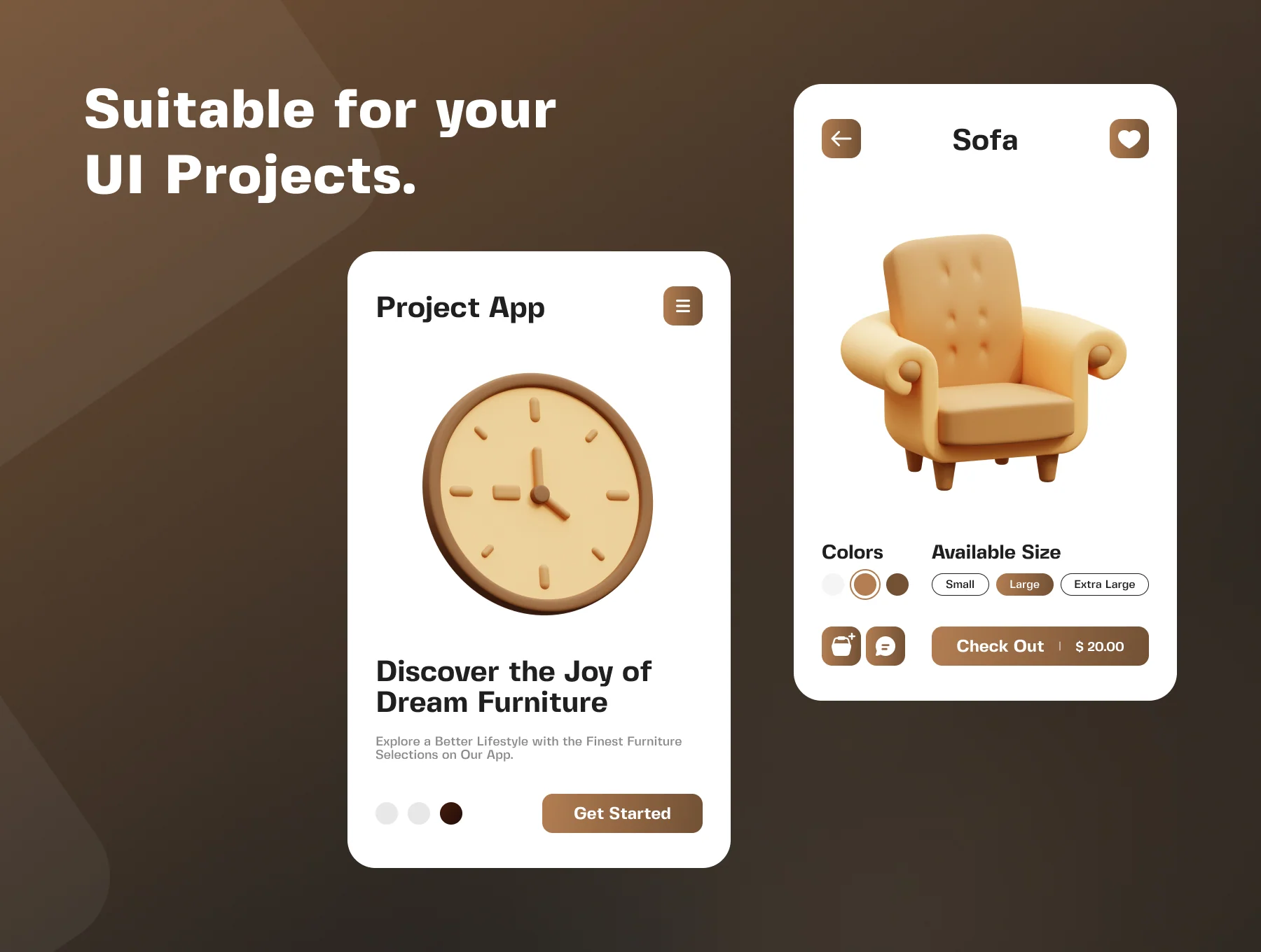 Furniture 3D Illustration Icon Pack 5