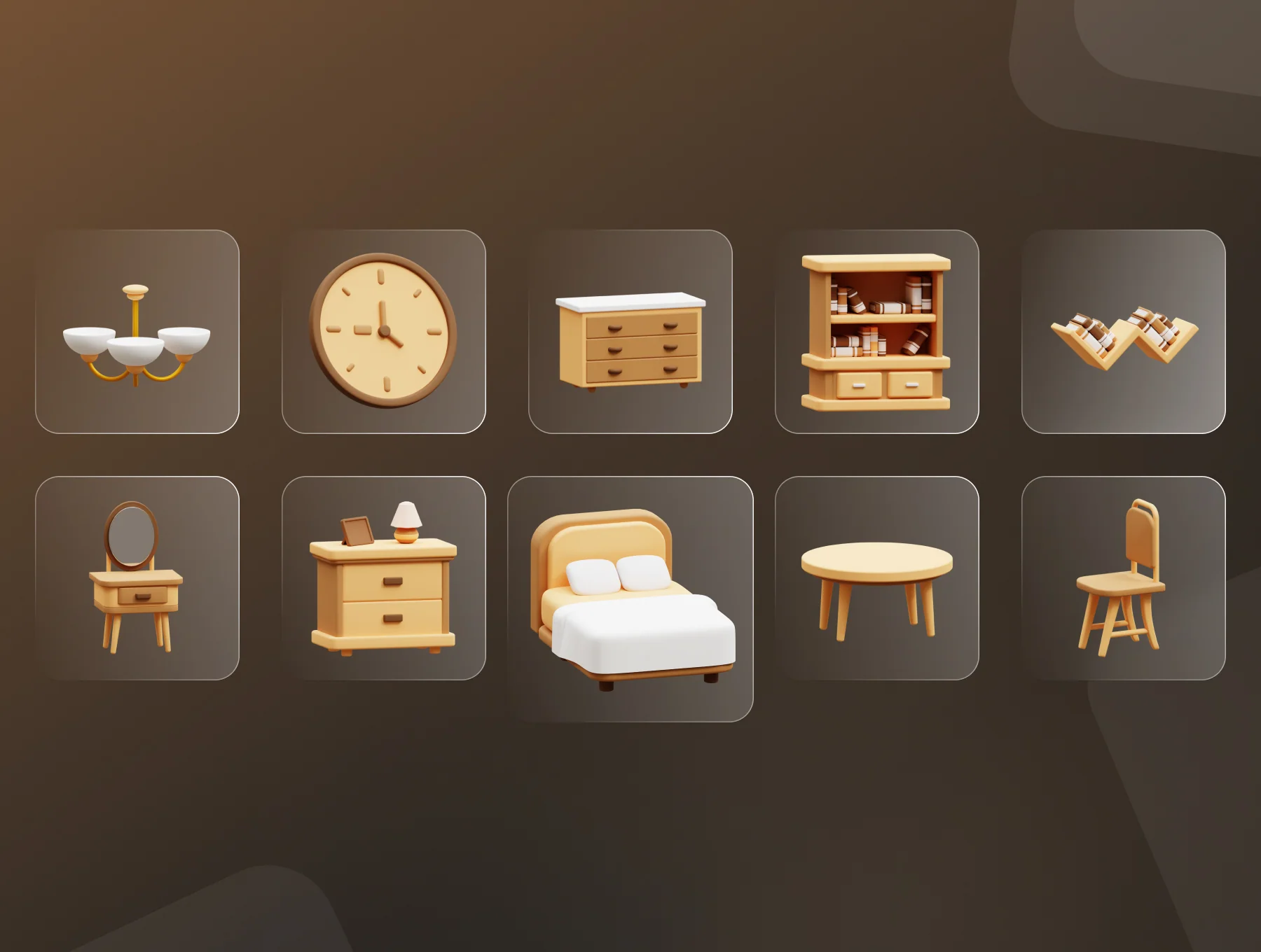 Furniture 3D Illustration Icon Pack 7