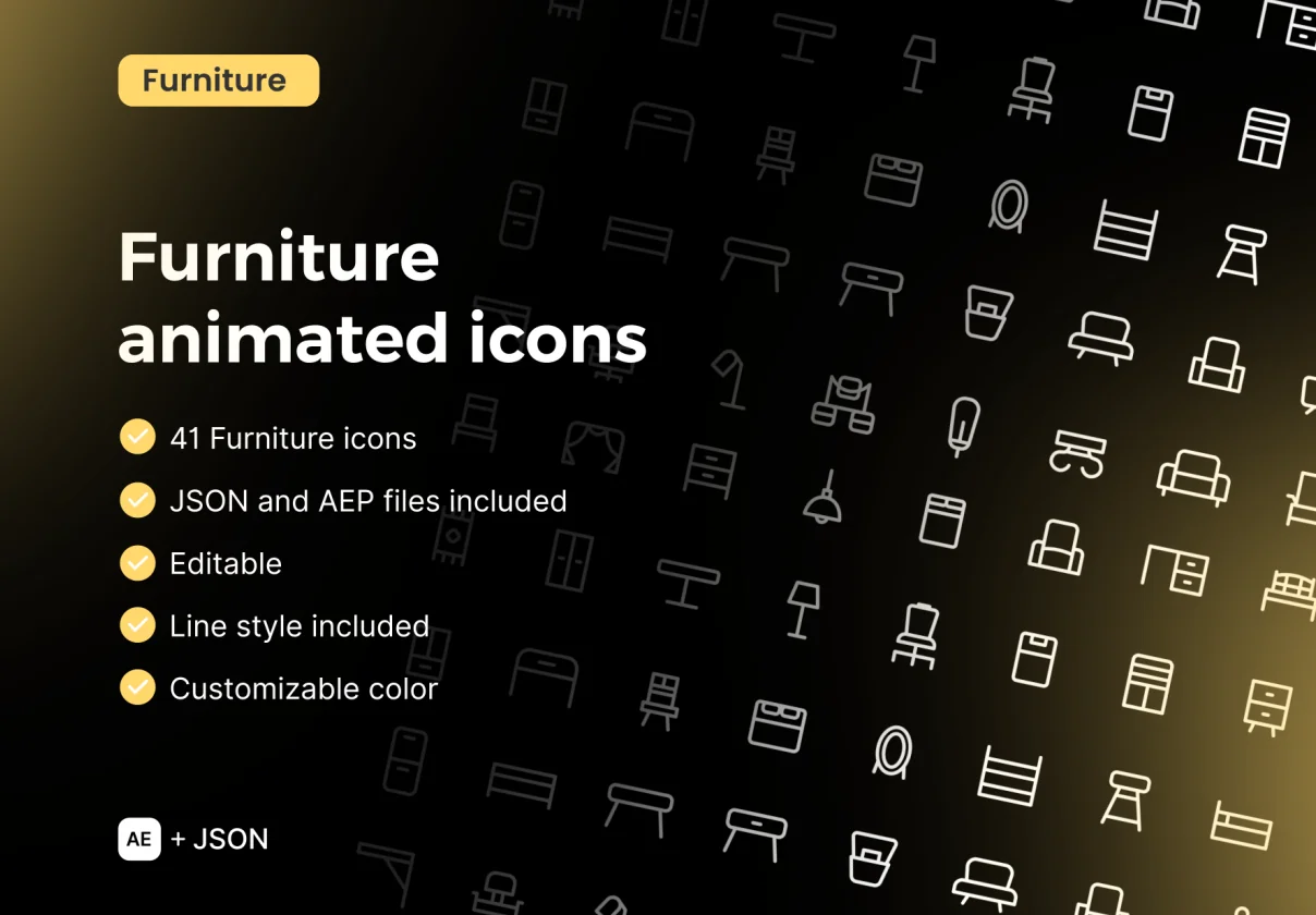 Furniture Animated icons