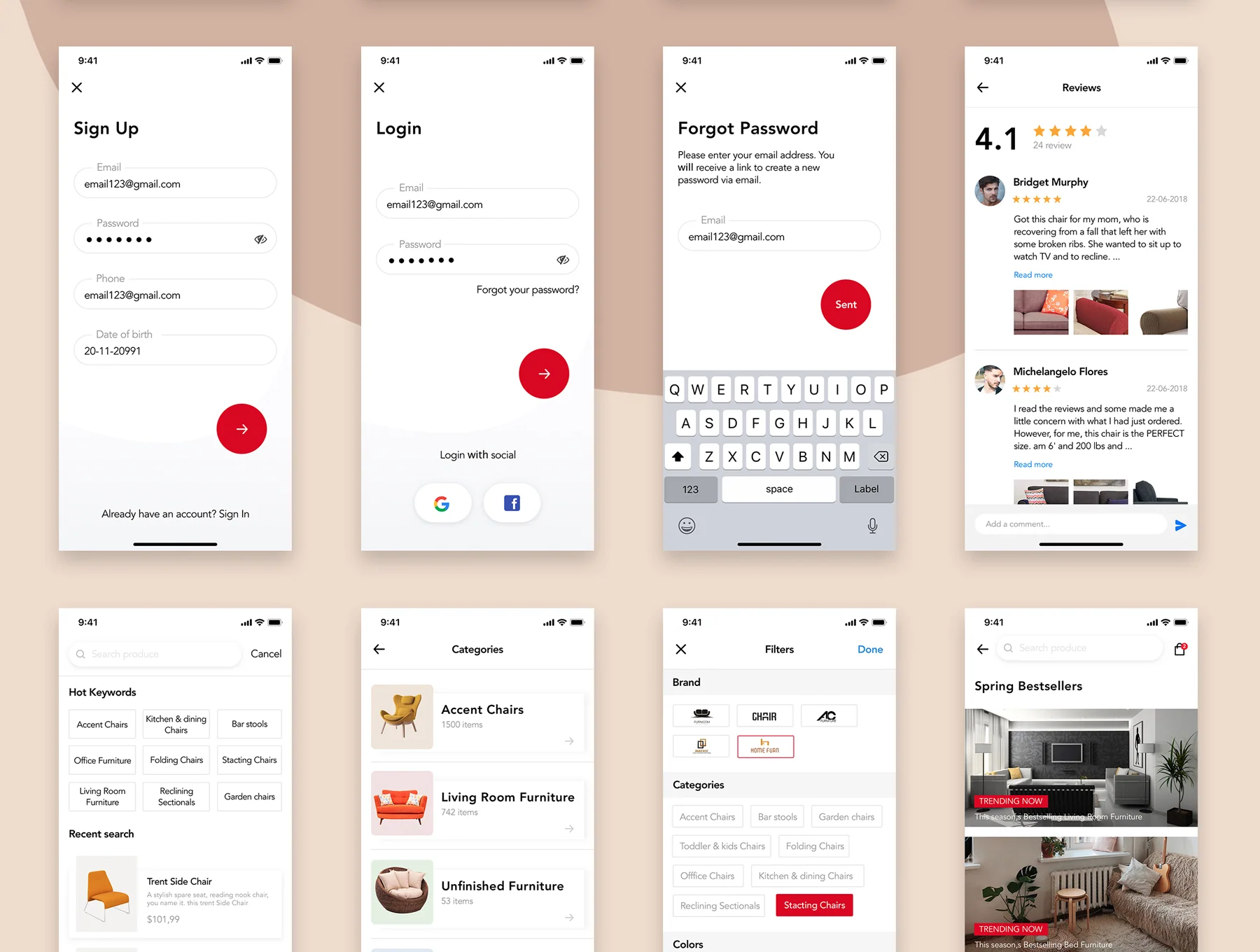 Furniture Design UI Kit 6