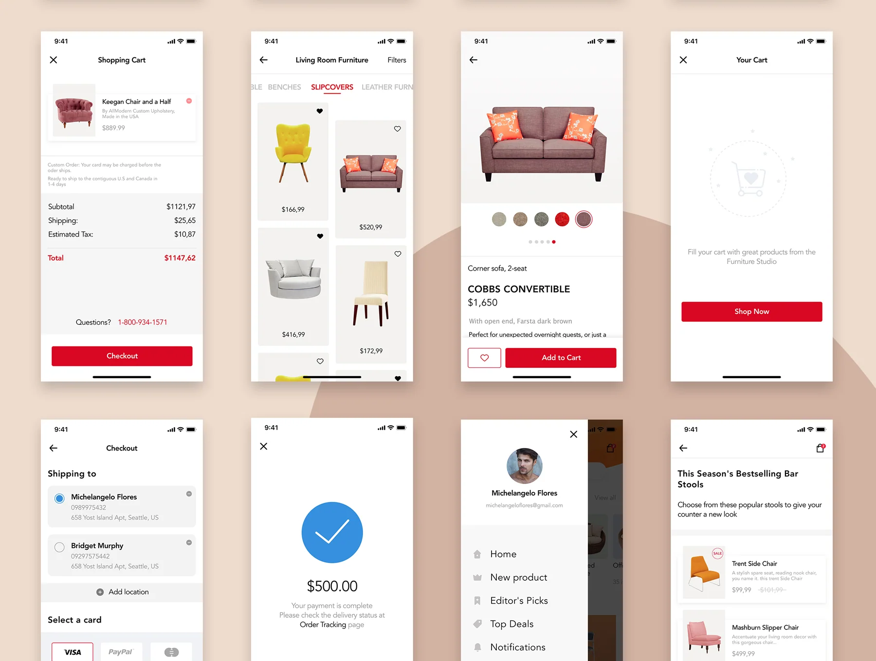 Furniture Design UI Kit 7