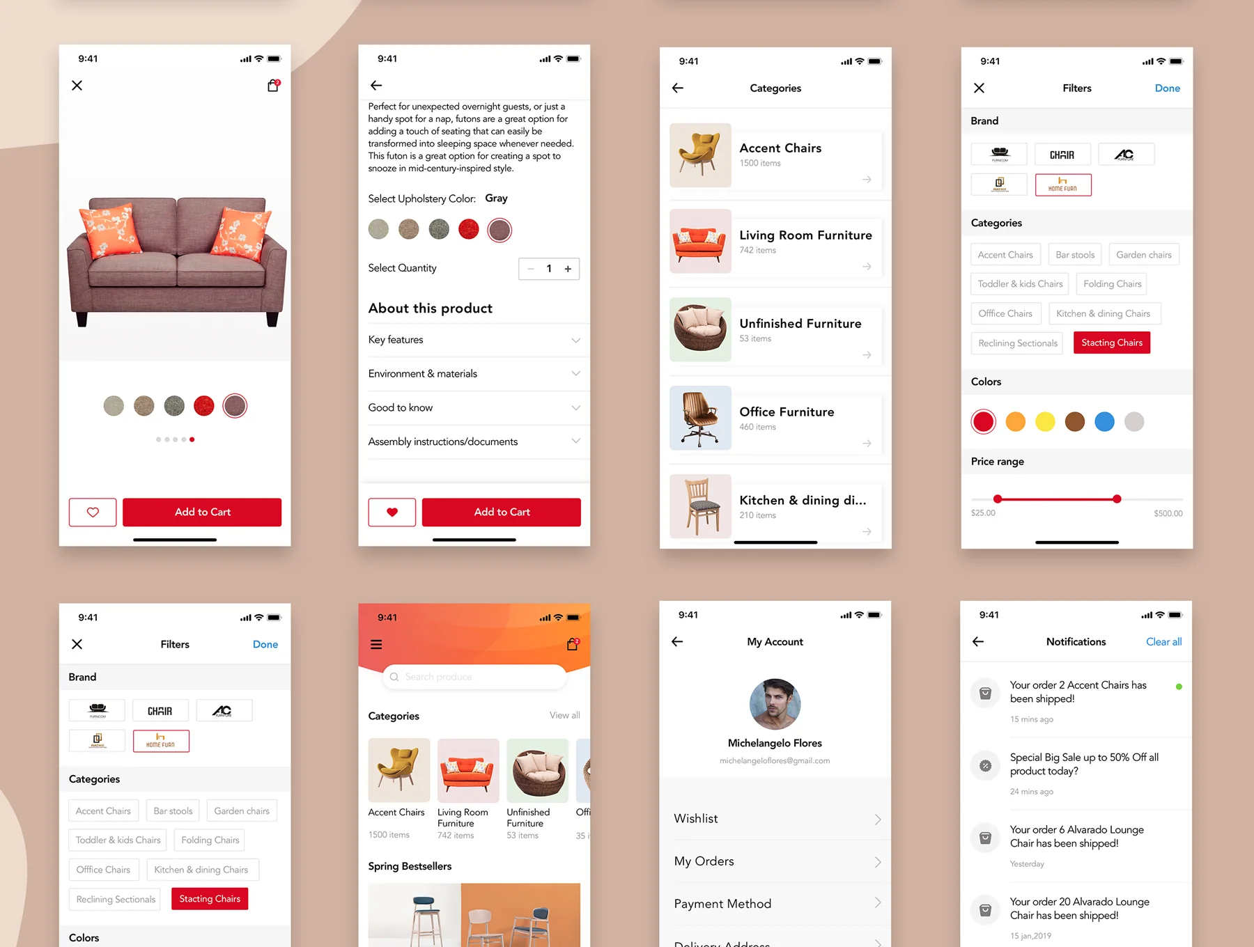 Furniture Design UI Kit 8