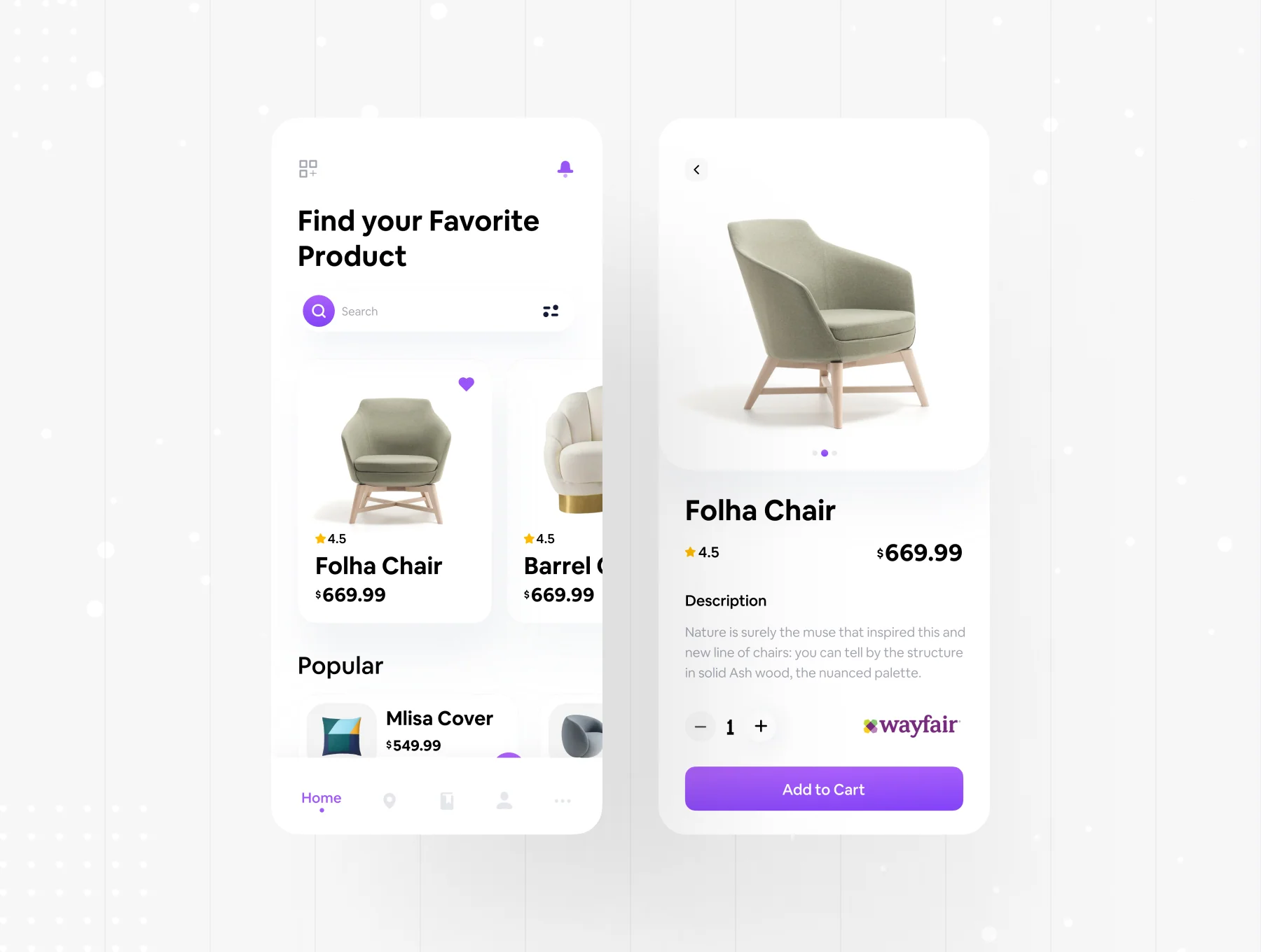 Furniture Ecommerce App UI Kit 5