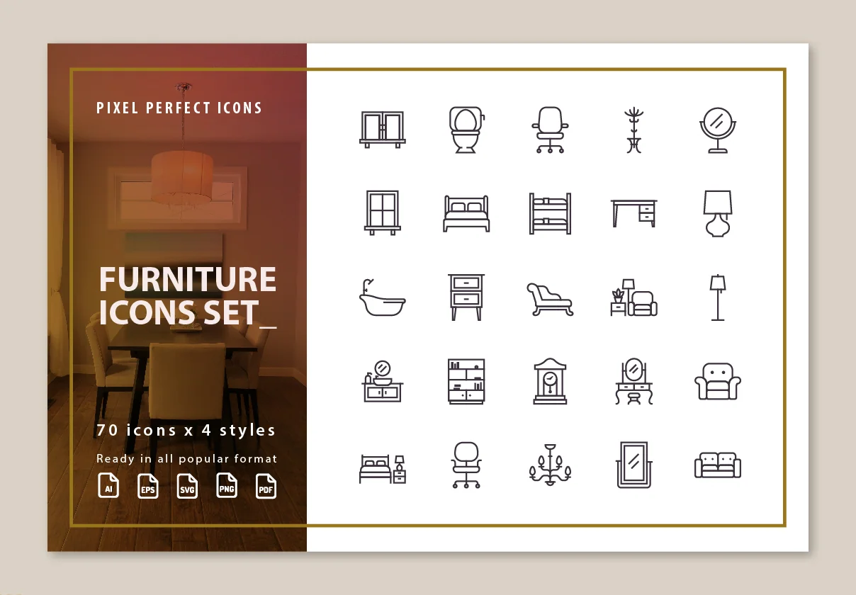 280 Furniture Icons Set