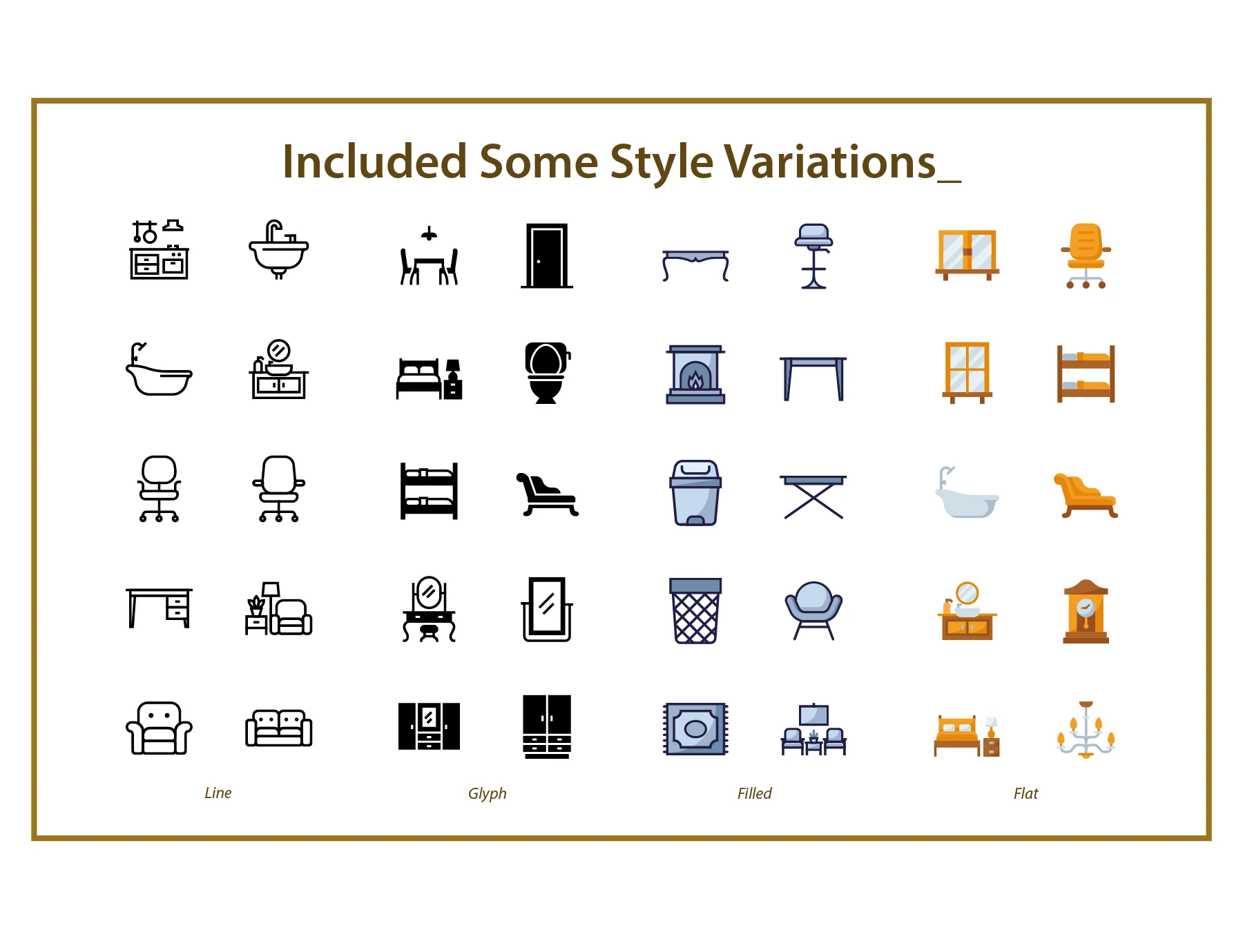 280 Furniture Icons Set 5